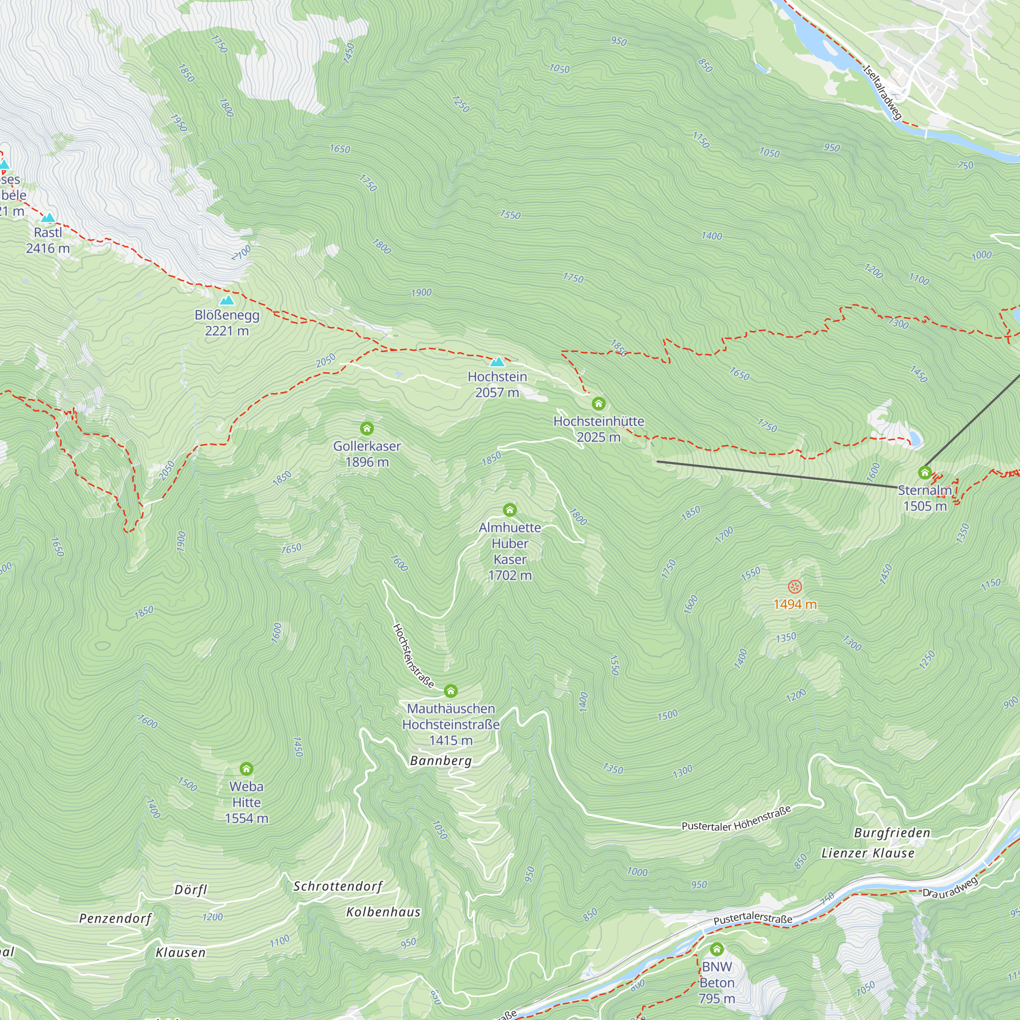 Almhuette Huber Kaser map