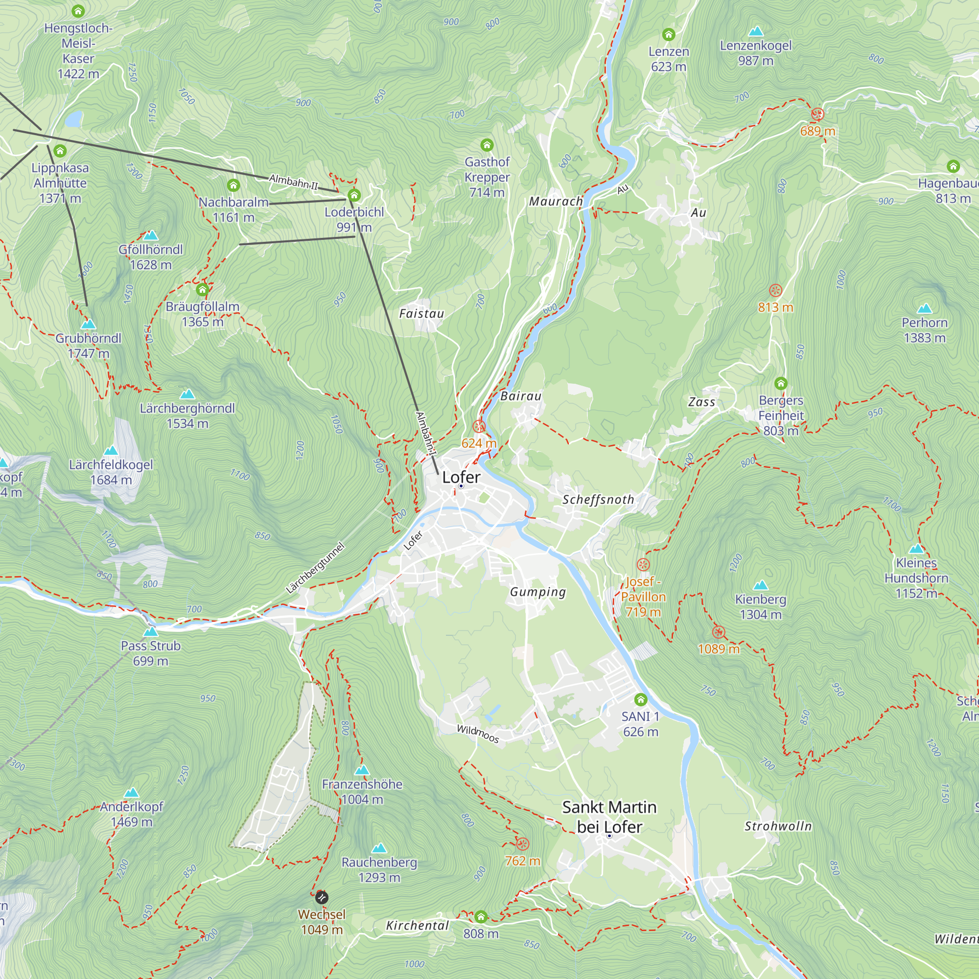 Tourismusverband Salzburger Saalachtal map