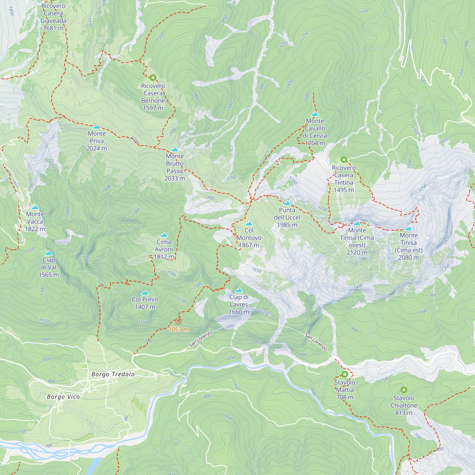 Casera Montof map