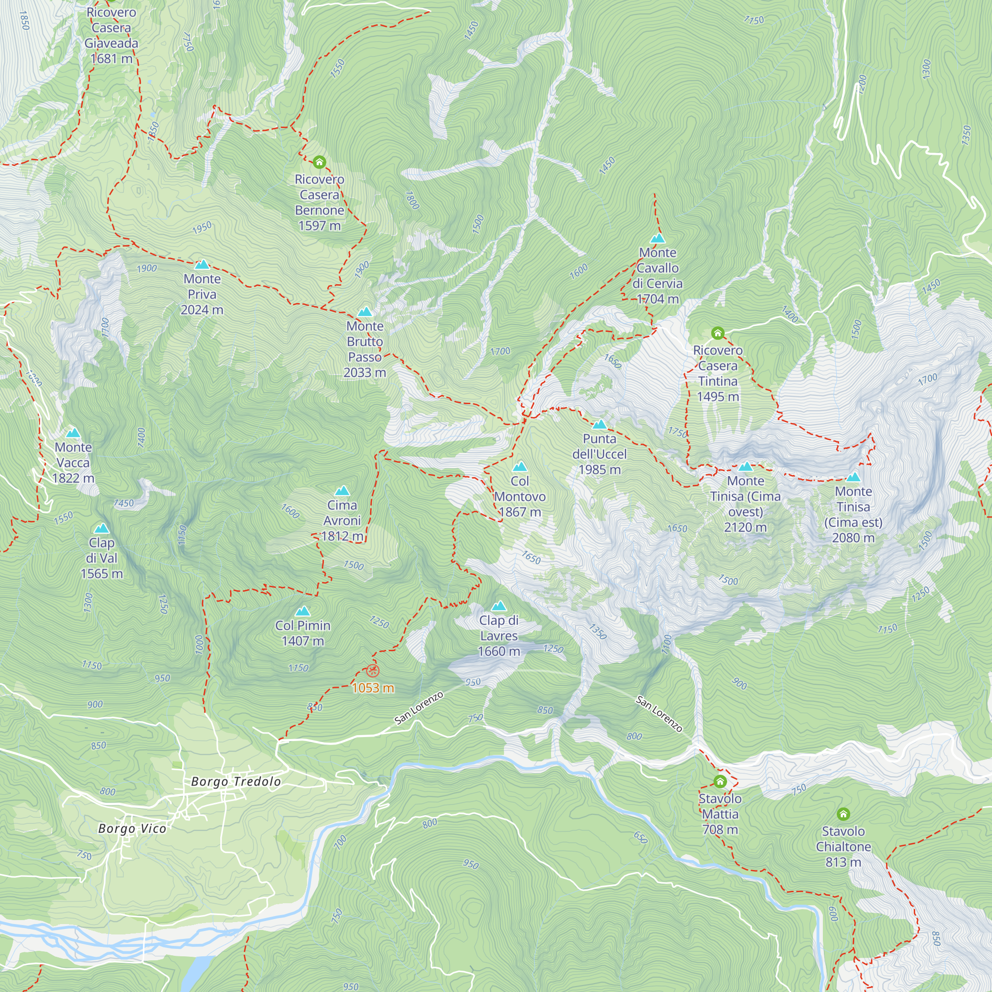 Casera Montof map