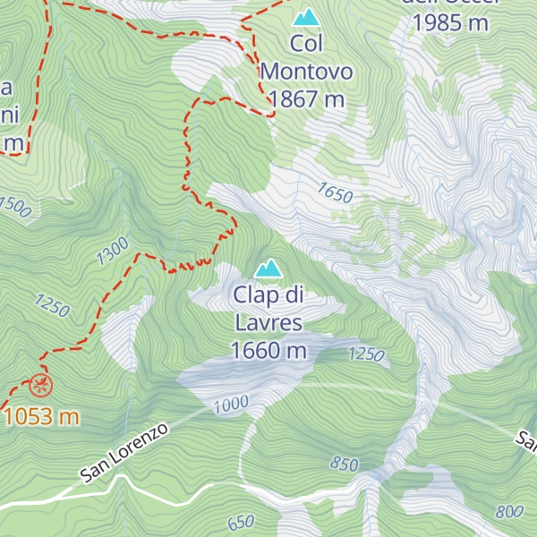 Map of Clap di Lavres
