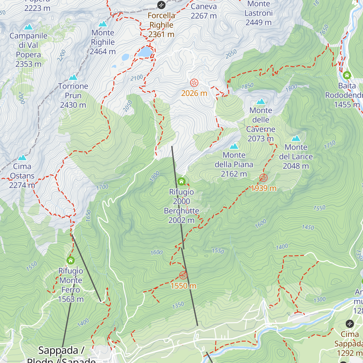 Rifugio 2000 Berghütte map