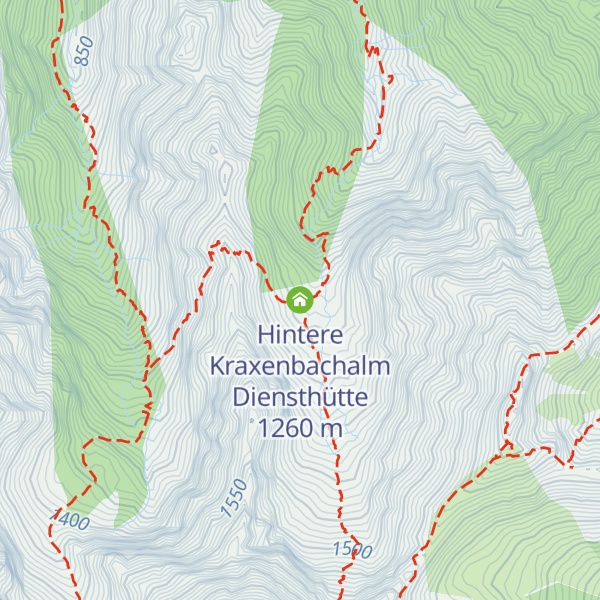 Map of Hintere Kraxenbachalm Diensthütte