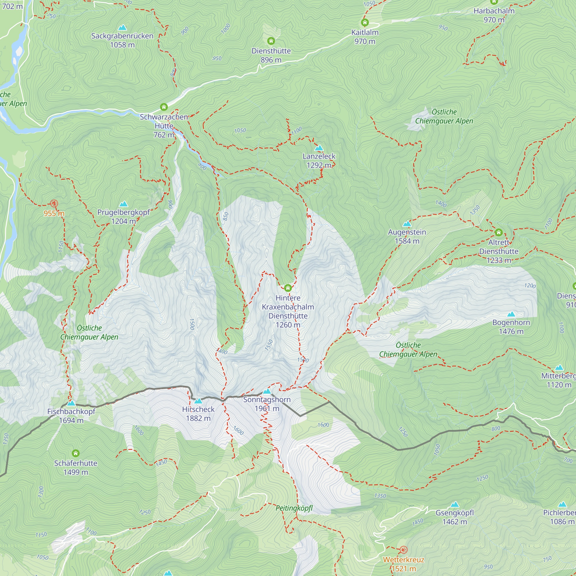 Hintere Kraxenbachalm Diensthütte map