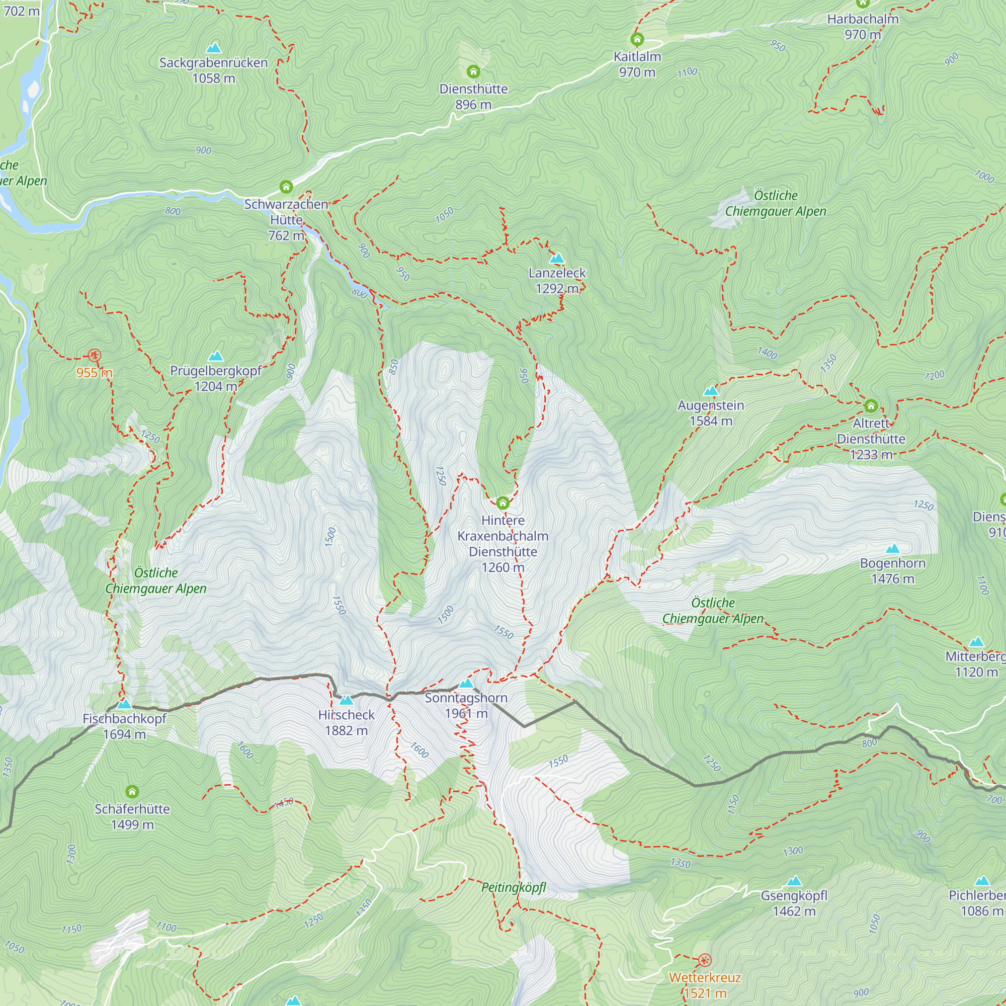 Hintere Kraxenbachalm Diensthütte map