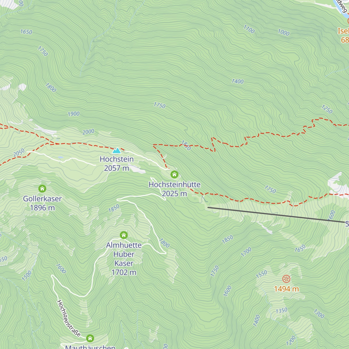 Hochsteinhütte map