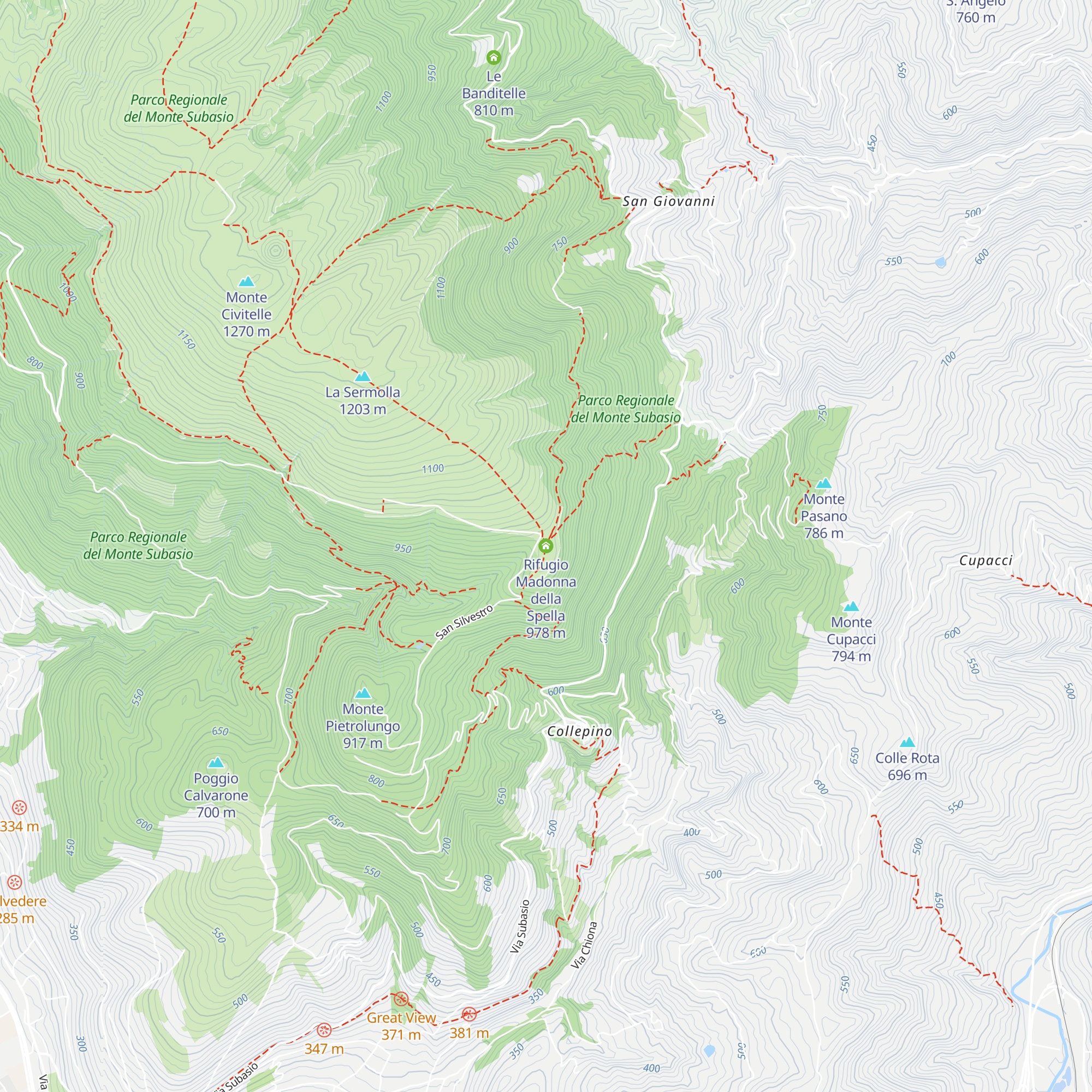 Rifugio Madonna della Spella map