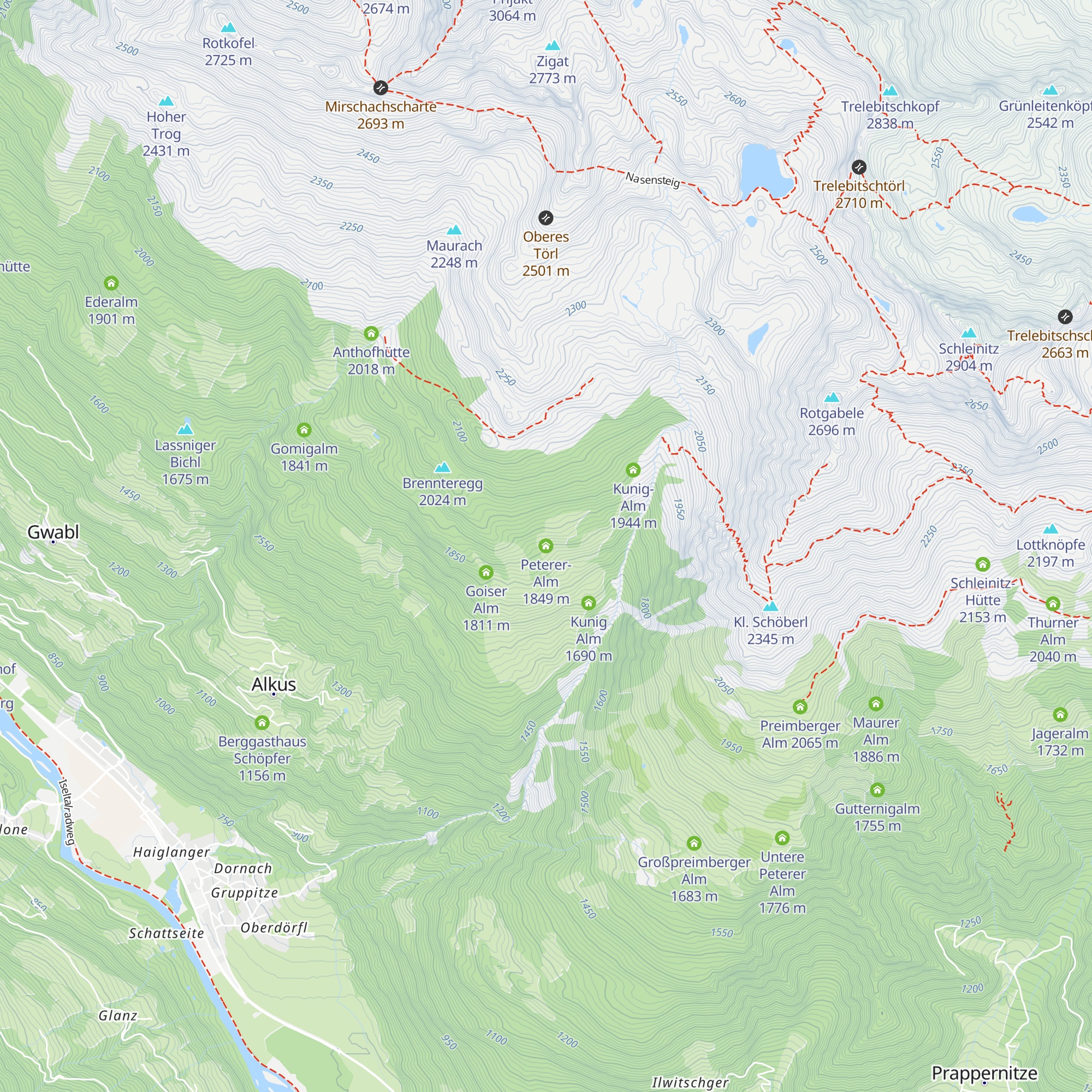Peterer-Alm map