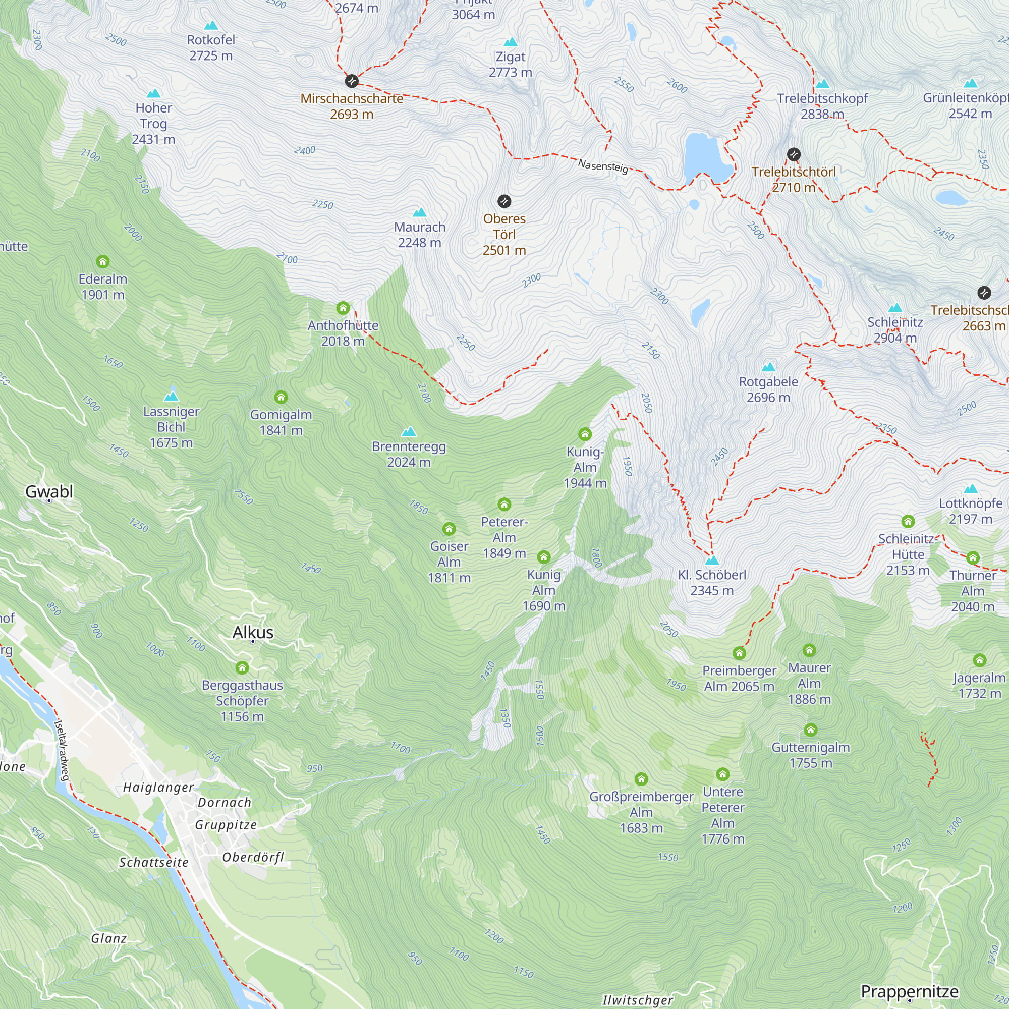 Peterer-Alm map