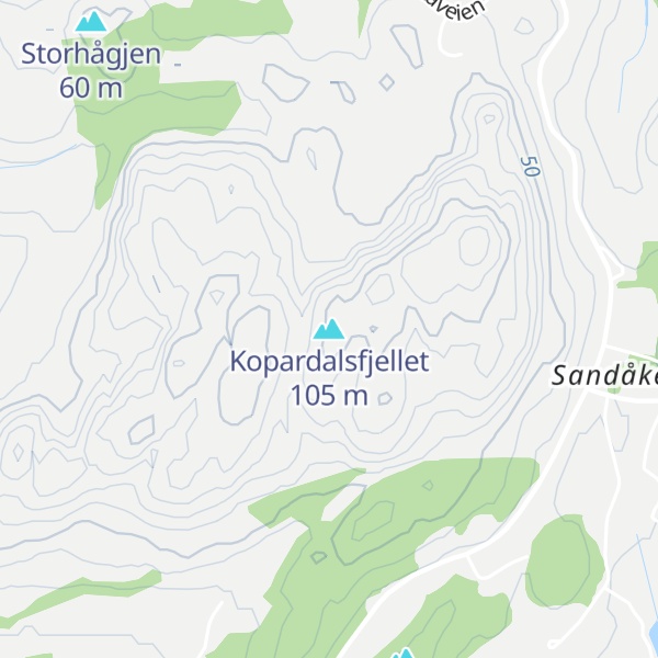 Map of Kopardalsfjellet