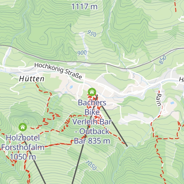 Map of Bachers Bike Verleih Bar - Outback Bar