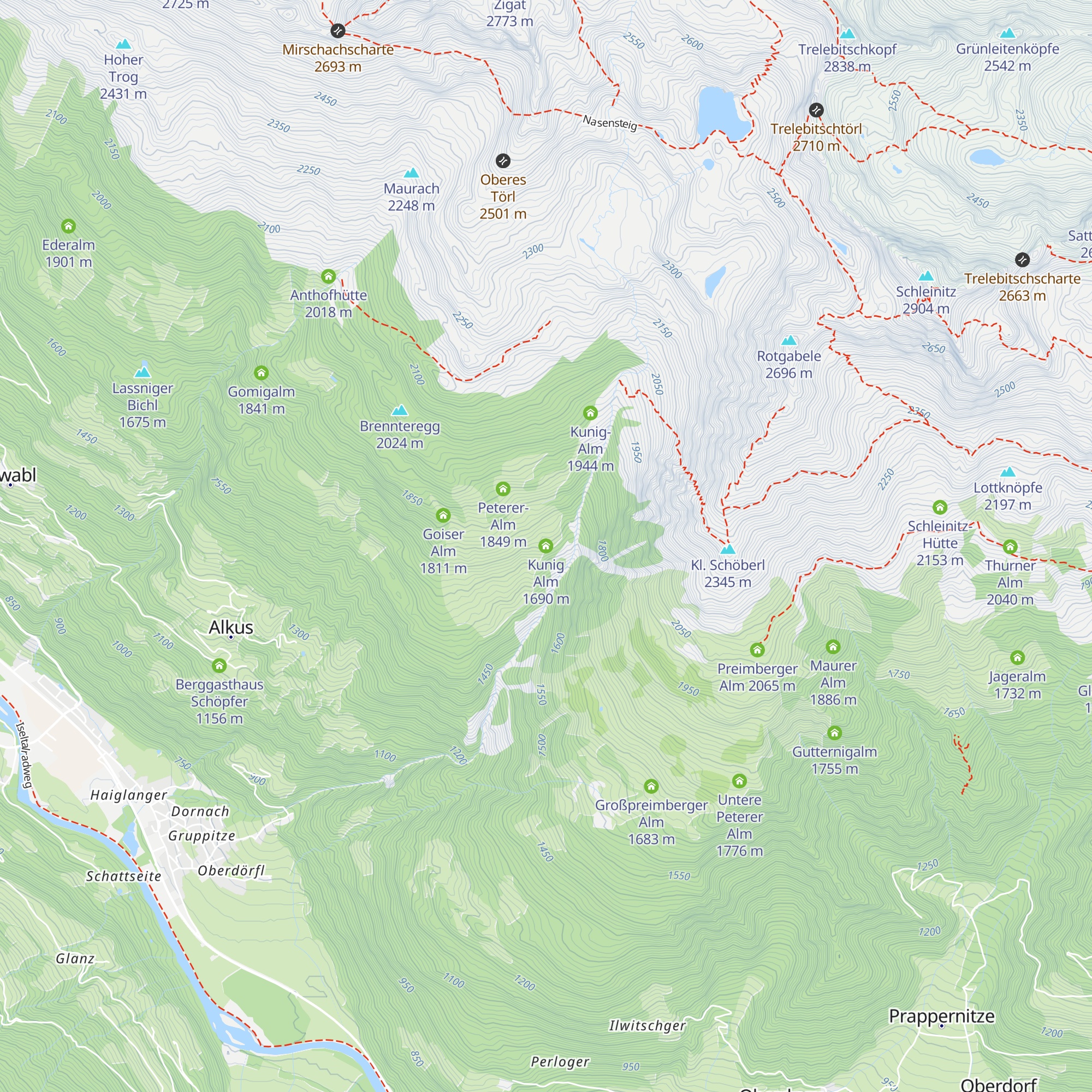 Kunig Alm map