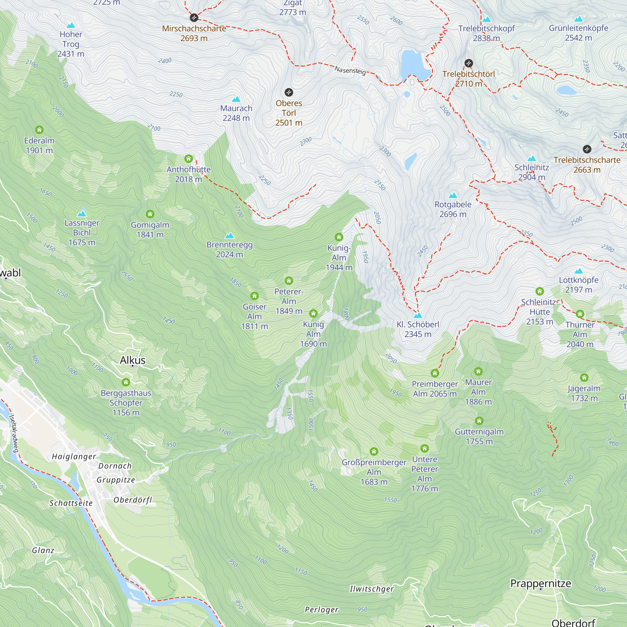 Kunig Alm map