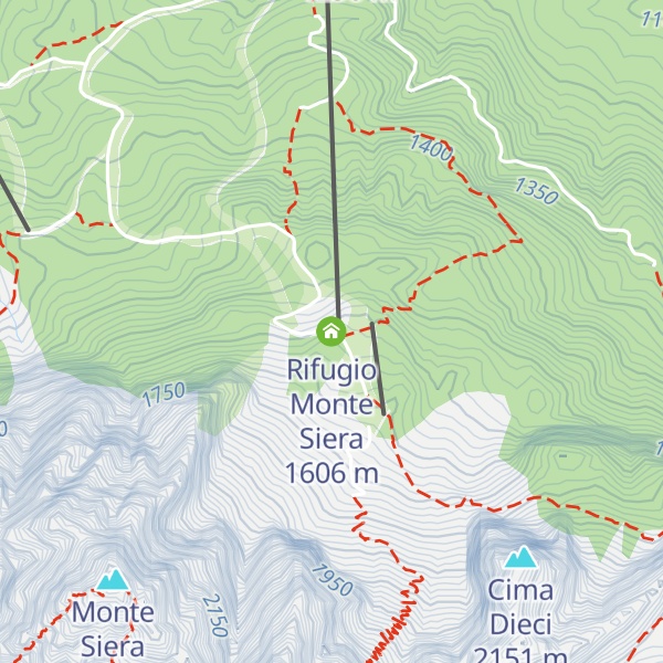 Map of Rifugio Monte Siera