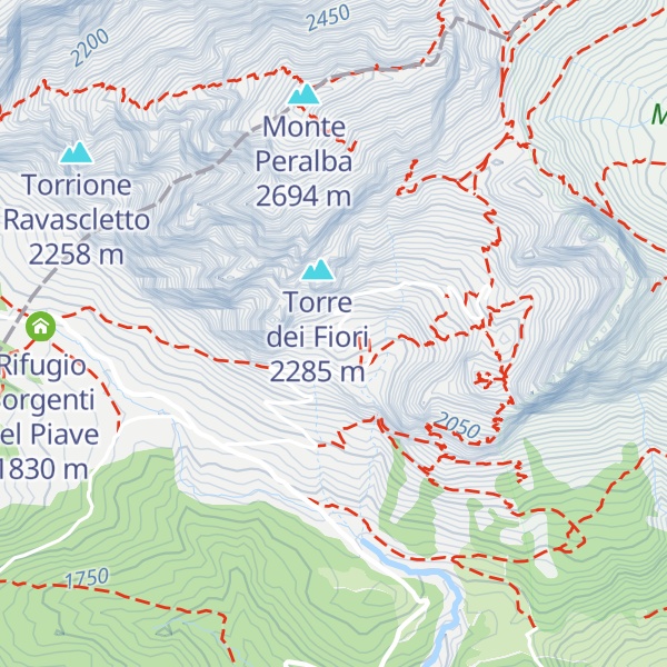 Map of Capanna Peralba