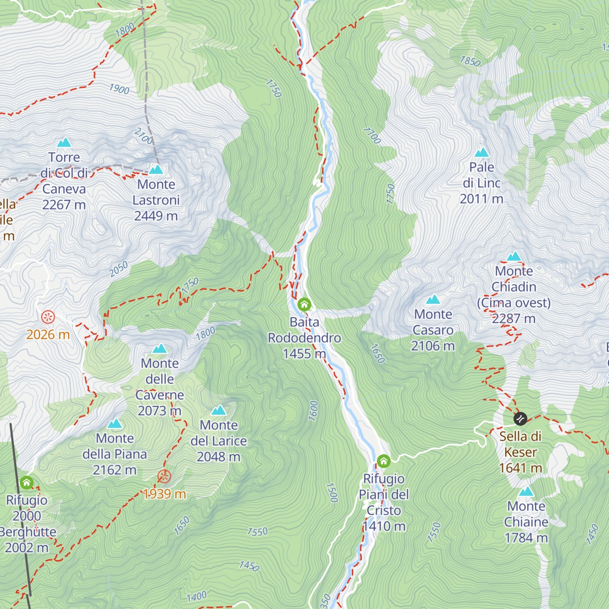 Baita Rododendro map