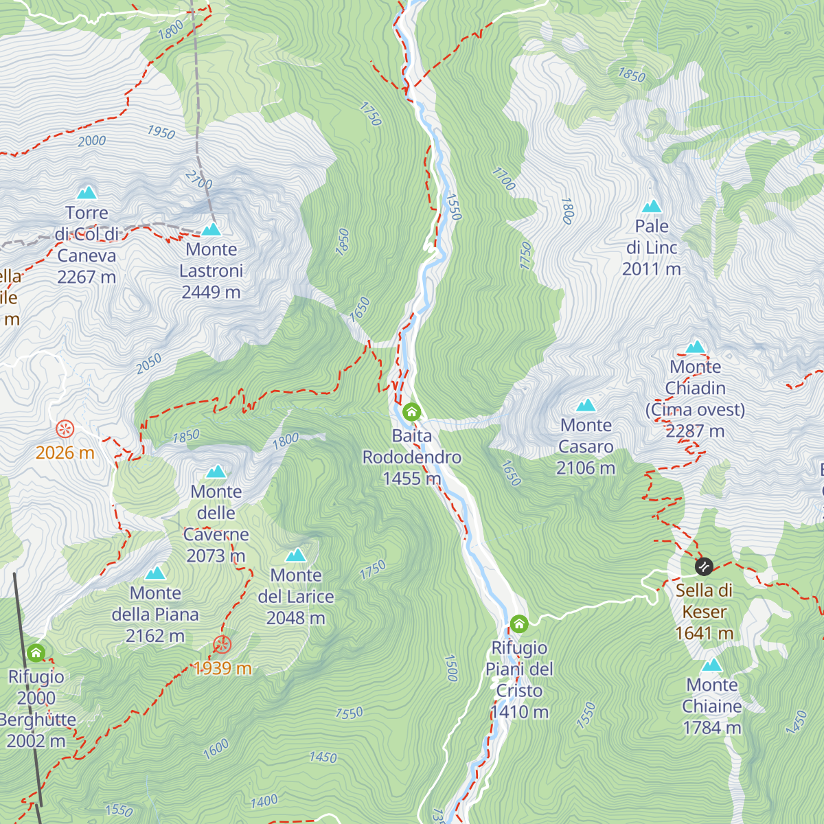 Baita Rododendro map