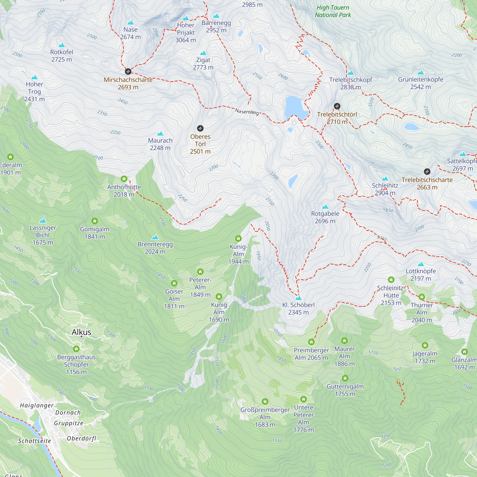 Kunig-Alm map