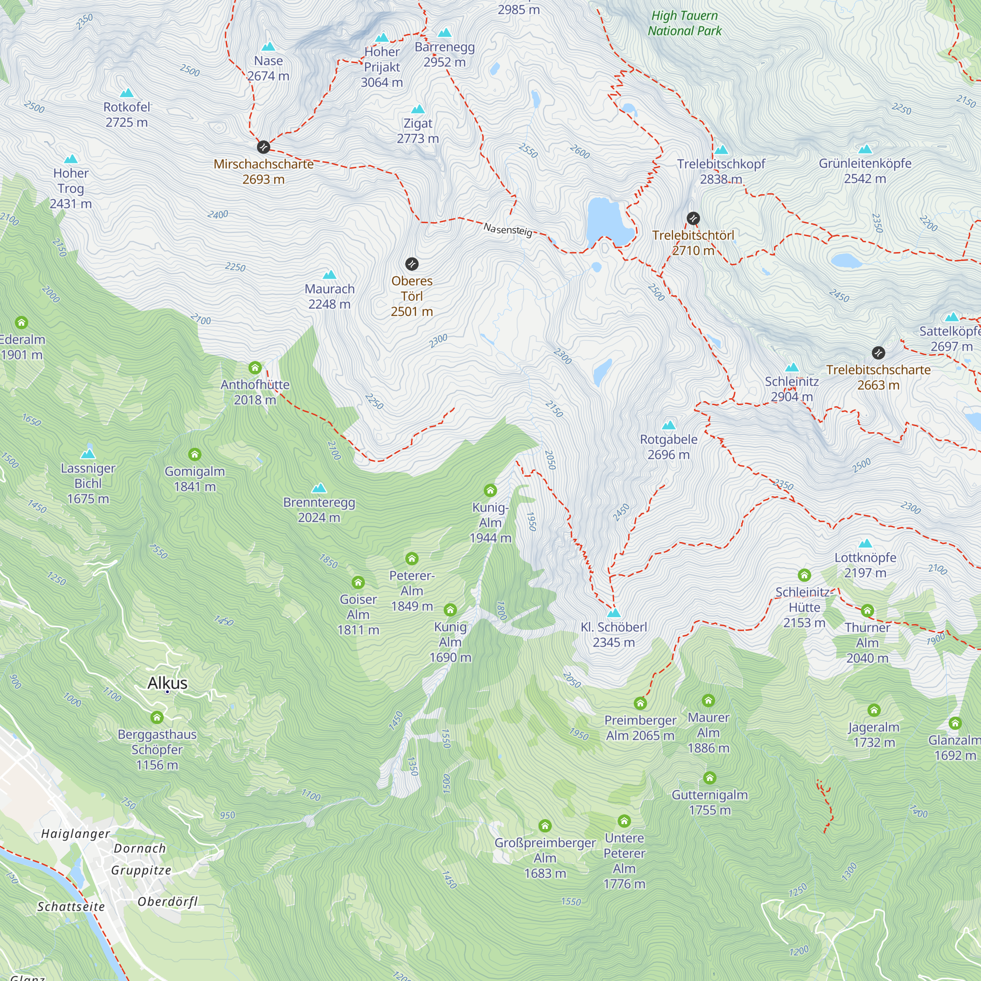 Kunig-Alm map