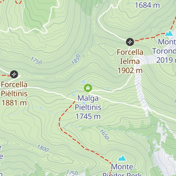 Map of Malga Pieltinis