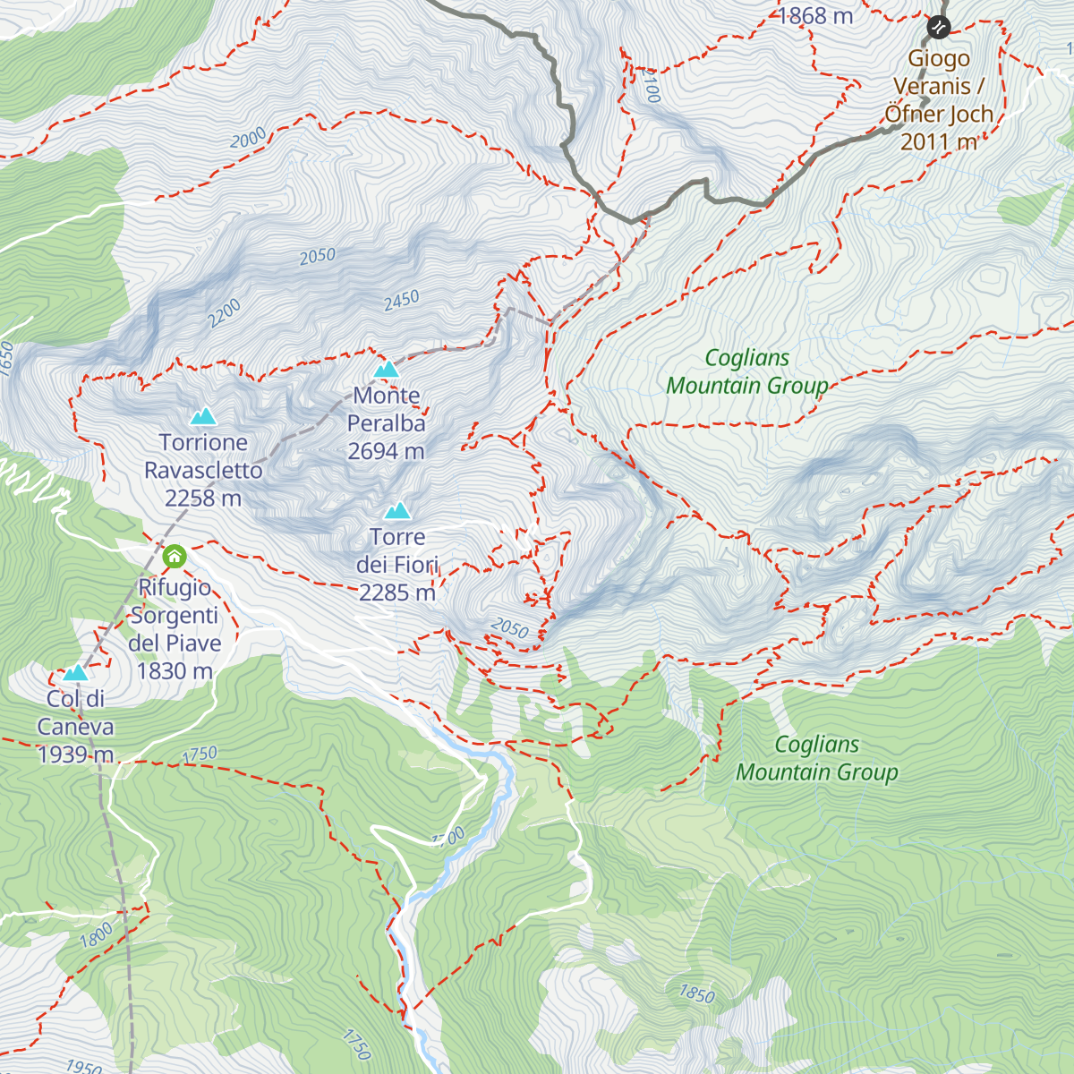 Rifugio Pier Fortunato Calvi map