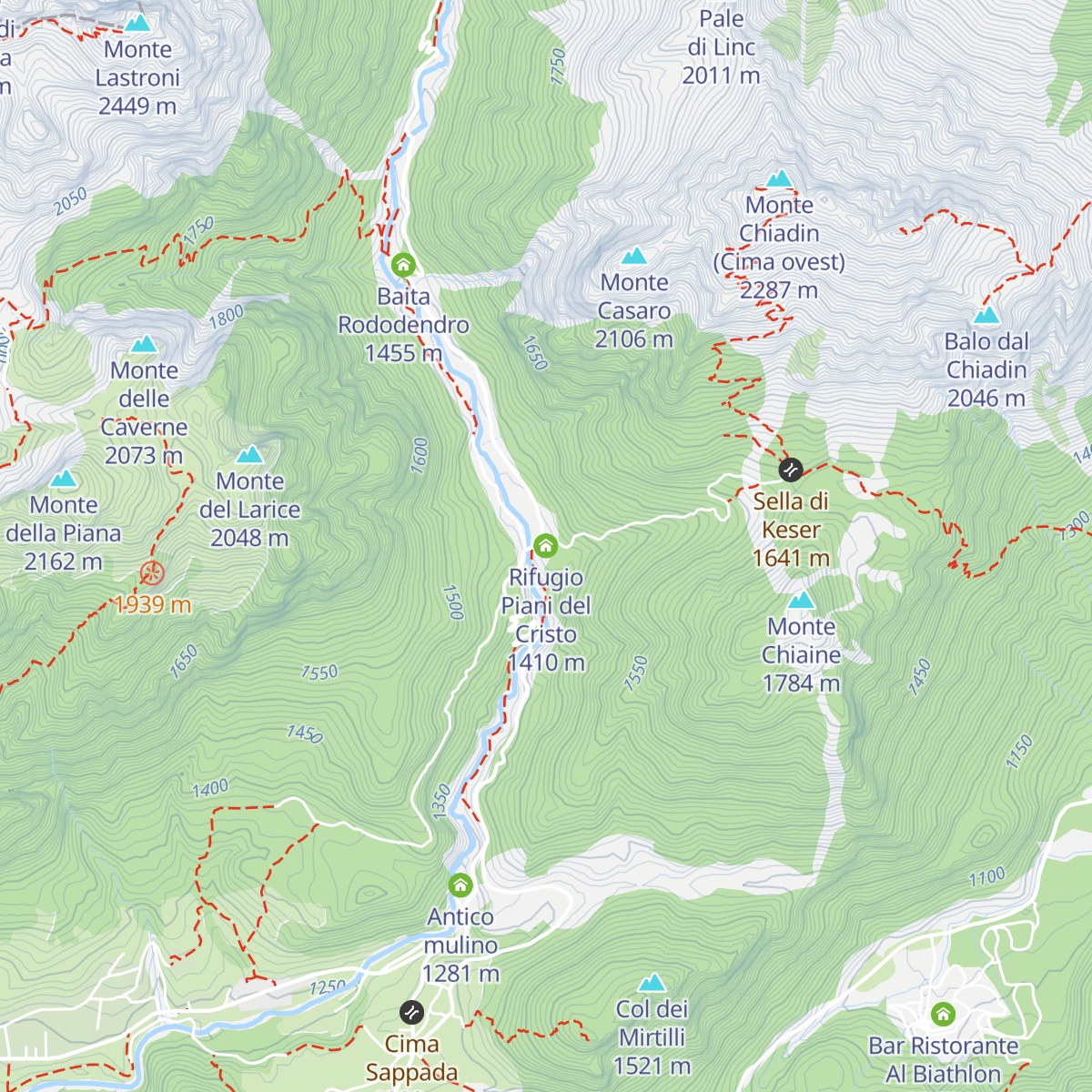 Rifugio Piani del Cristo map