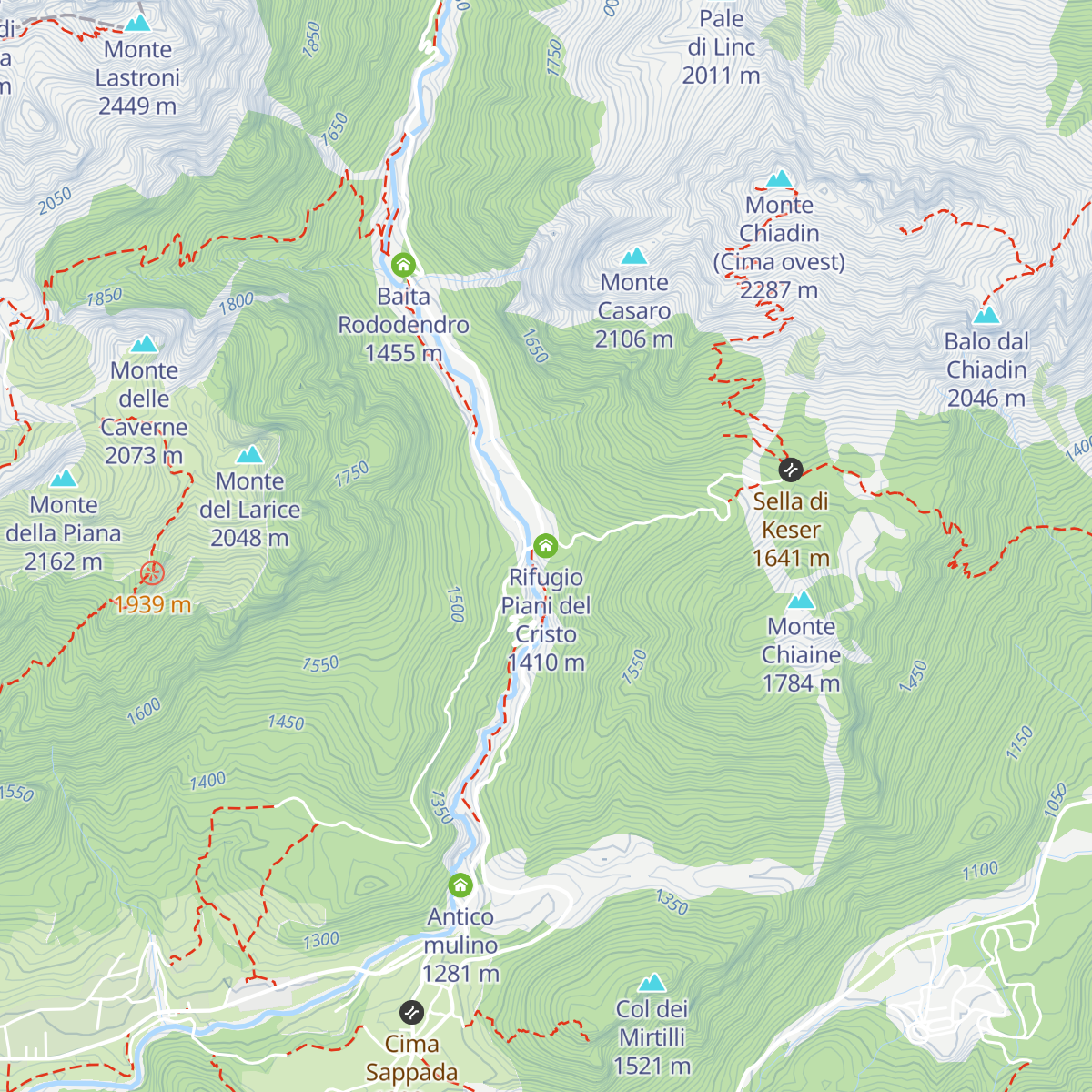 Rifugio Piani del Cristo map
