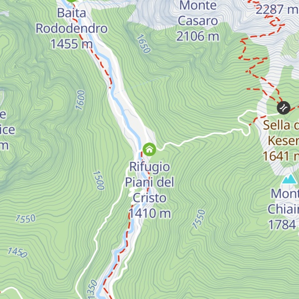 Map of Rifugio Piani del Cristo