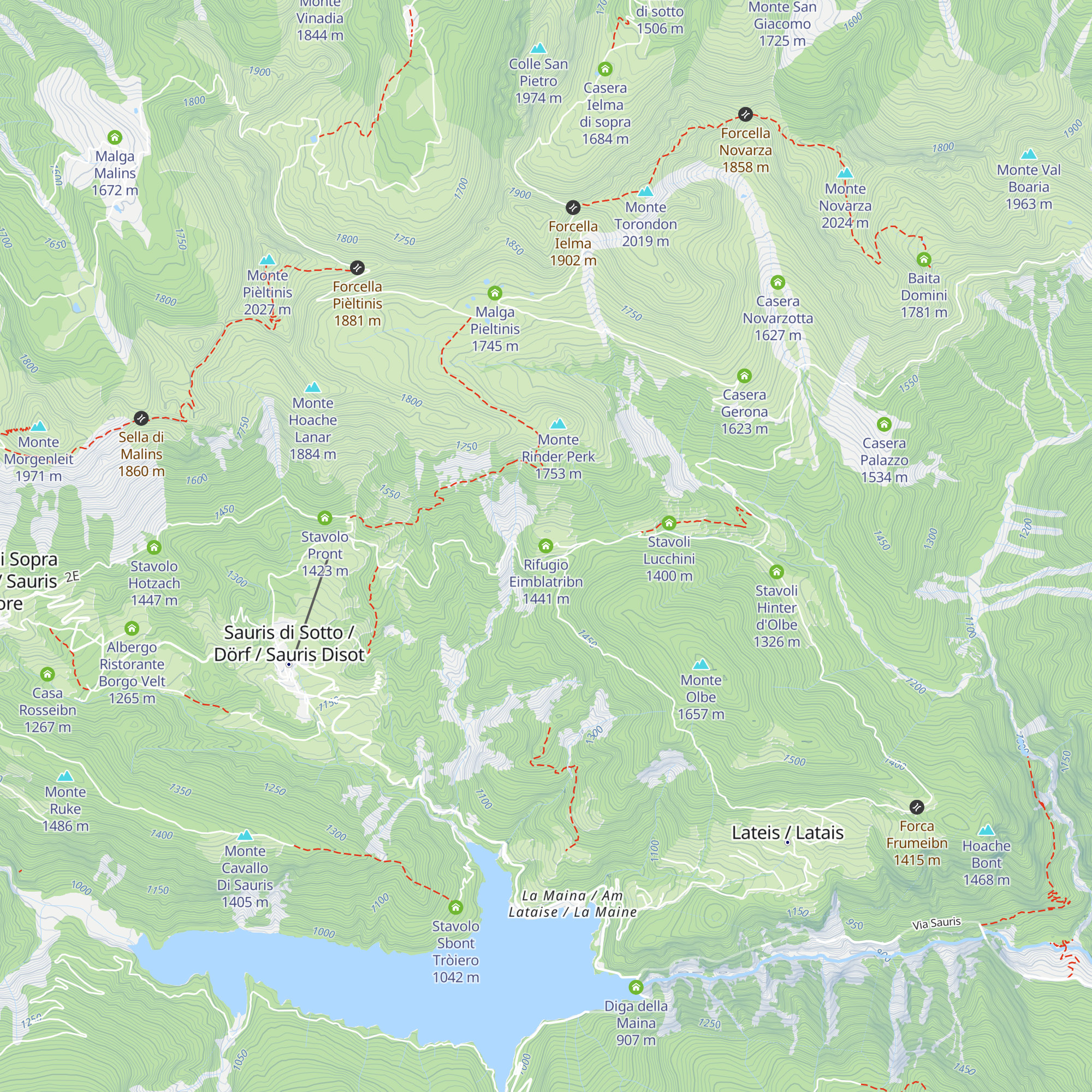 Rifugio Eimblatribn map