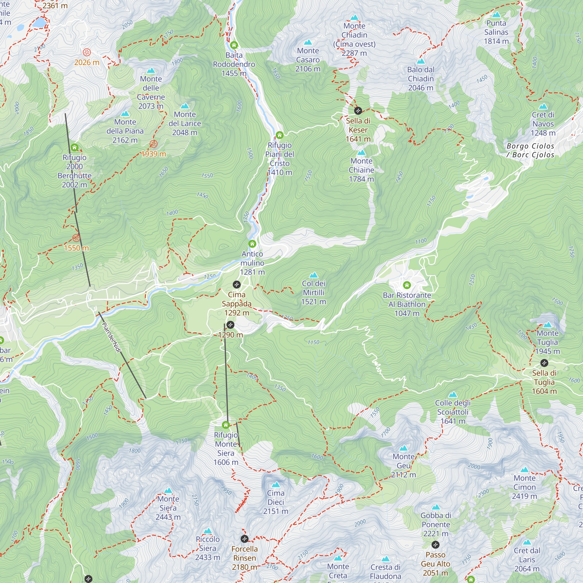 Capanna Bellavista map