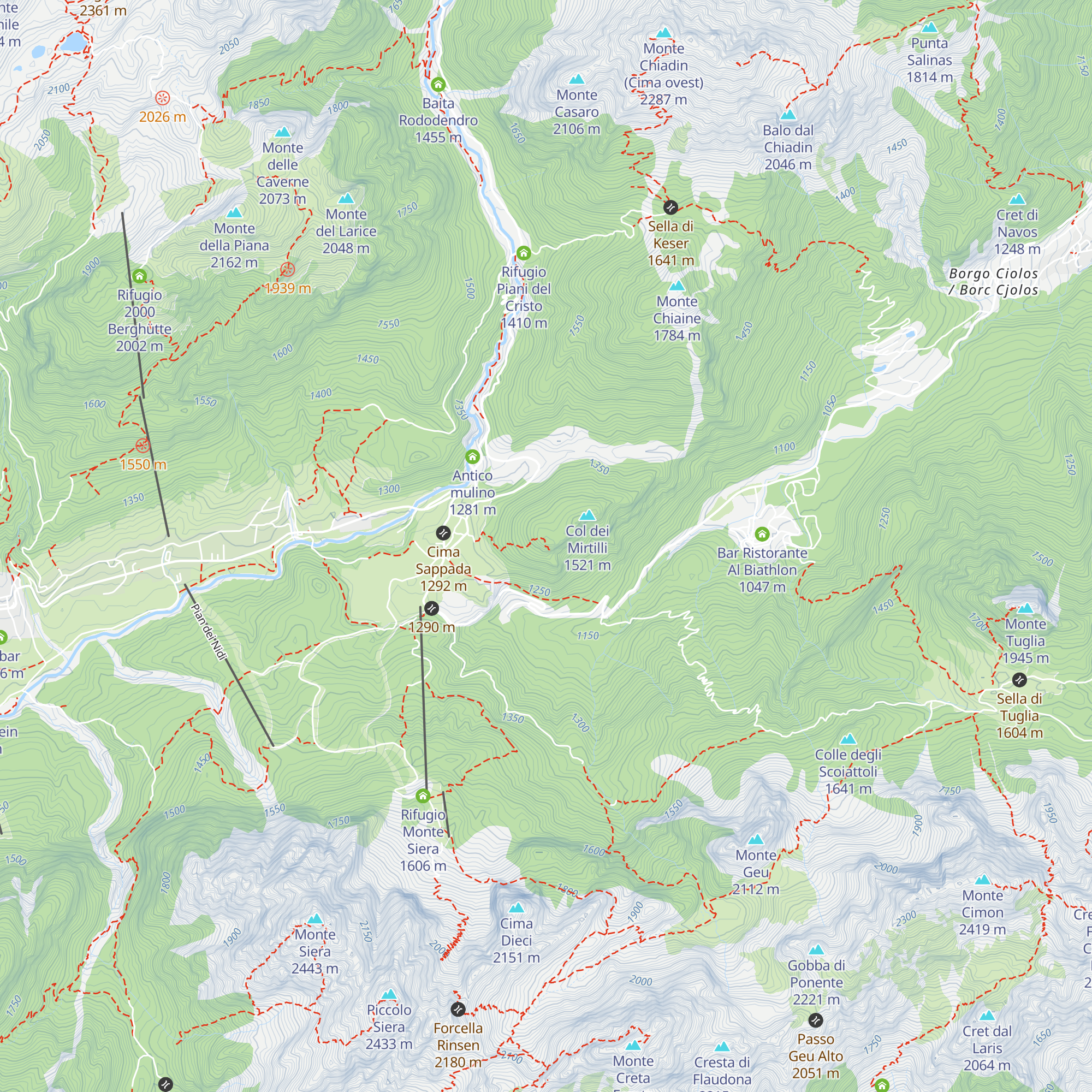 Capanna Bellavista map