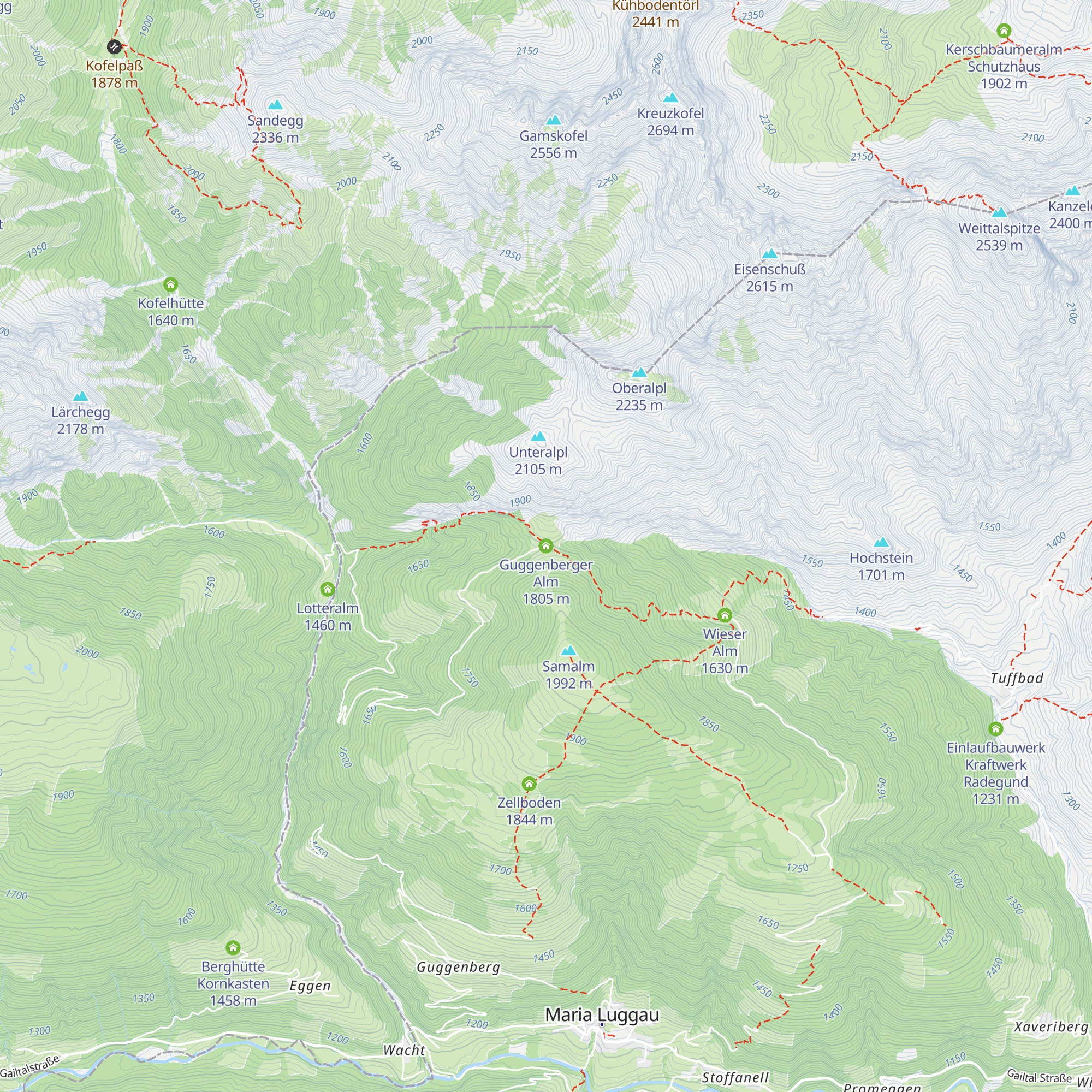 Guggenberger Alm map