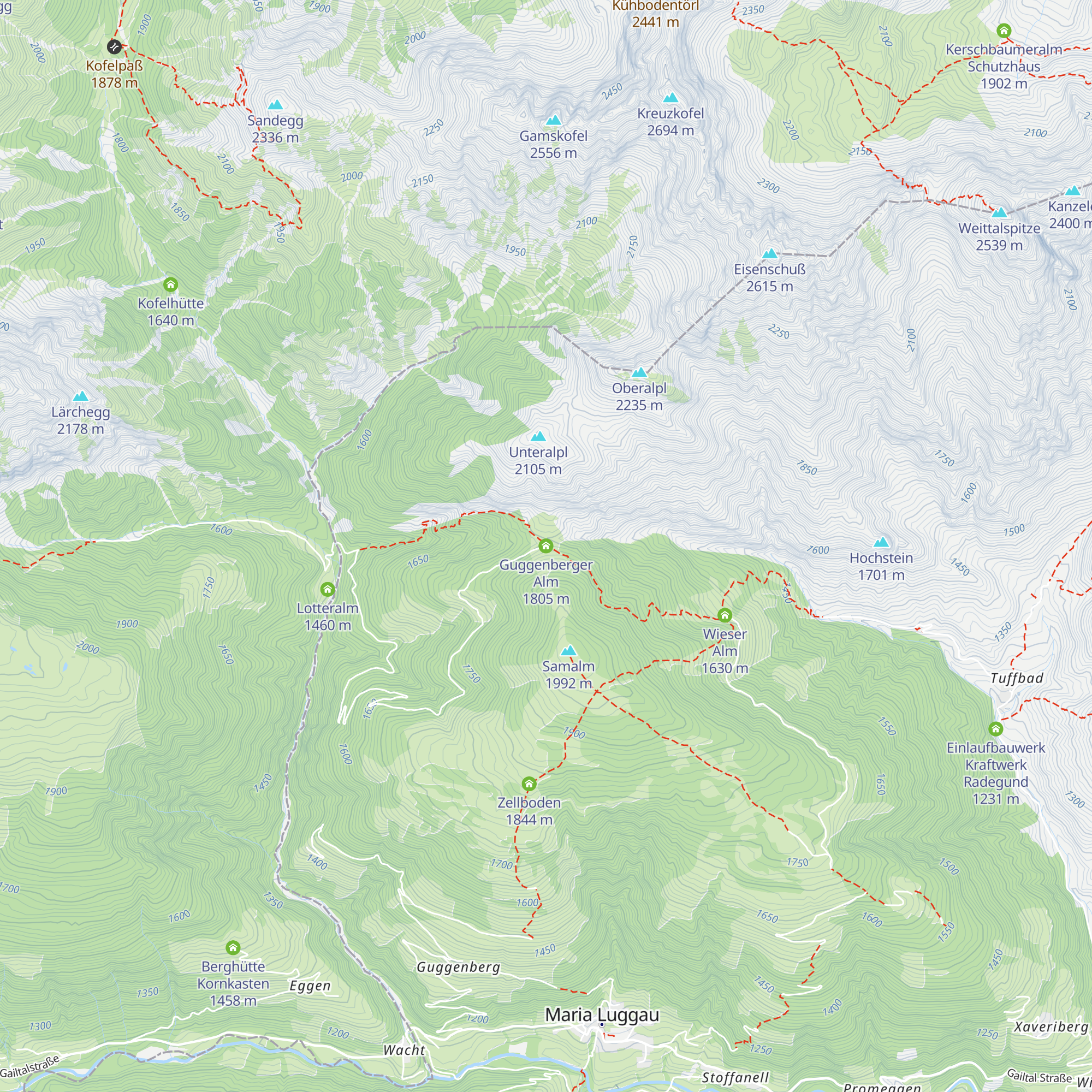 Guggenberger Alm map