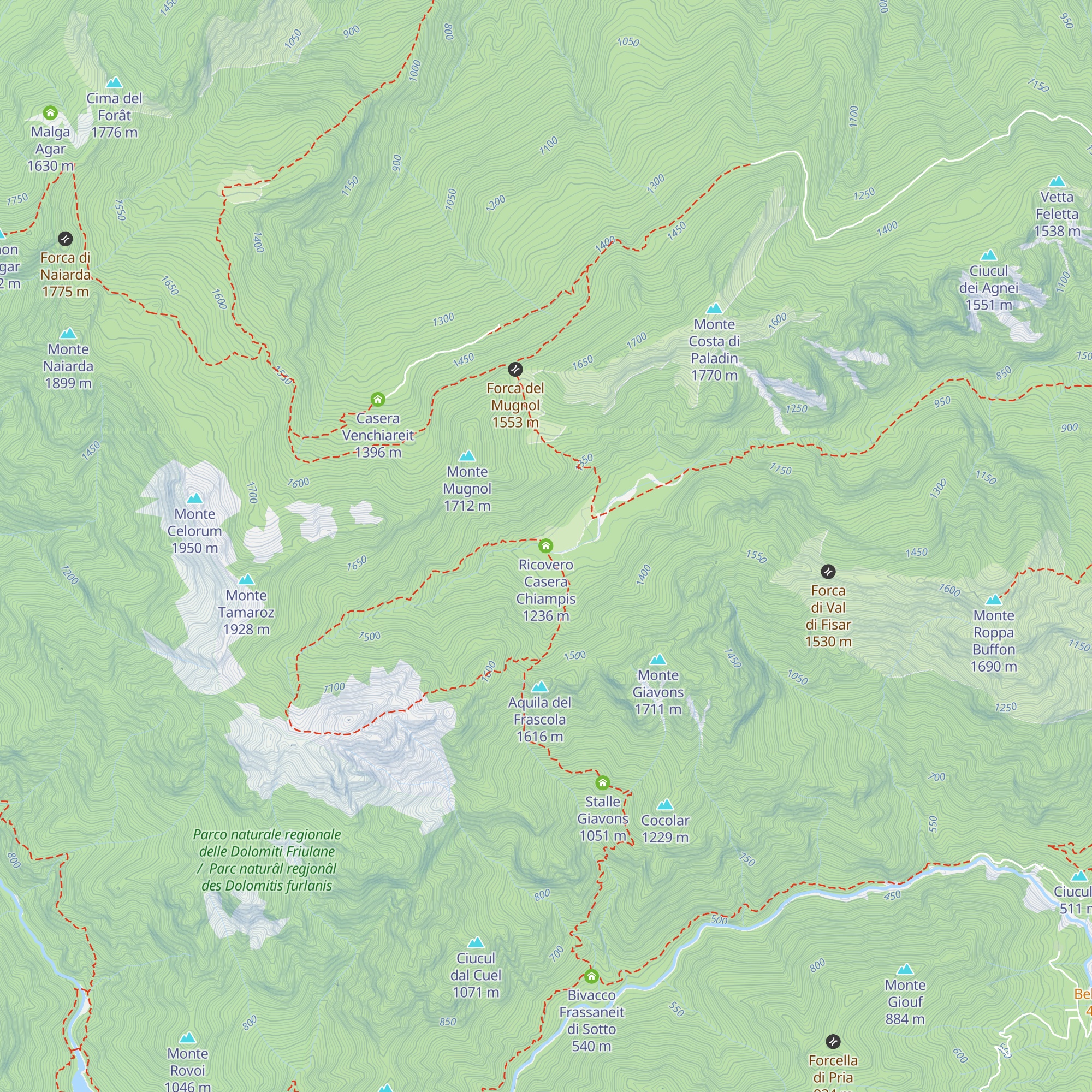 Ricovero Casera Chiampis map