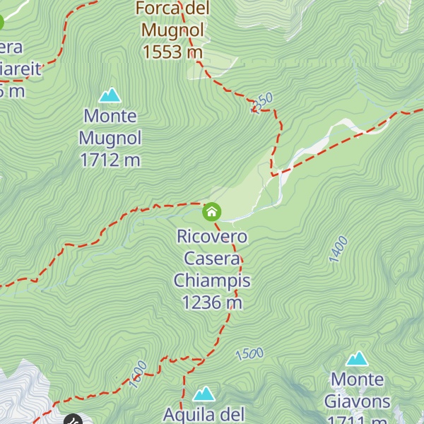 Map of Ricovero Casera Chiampis
