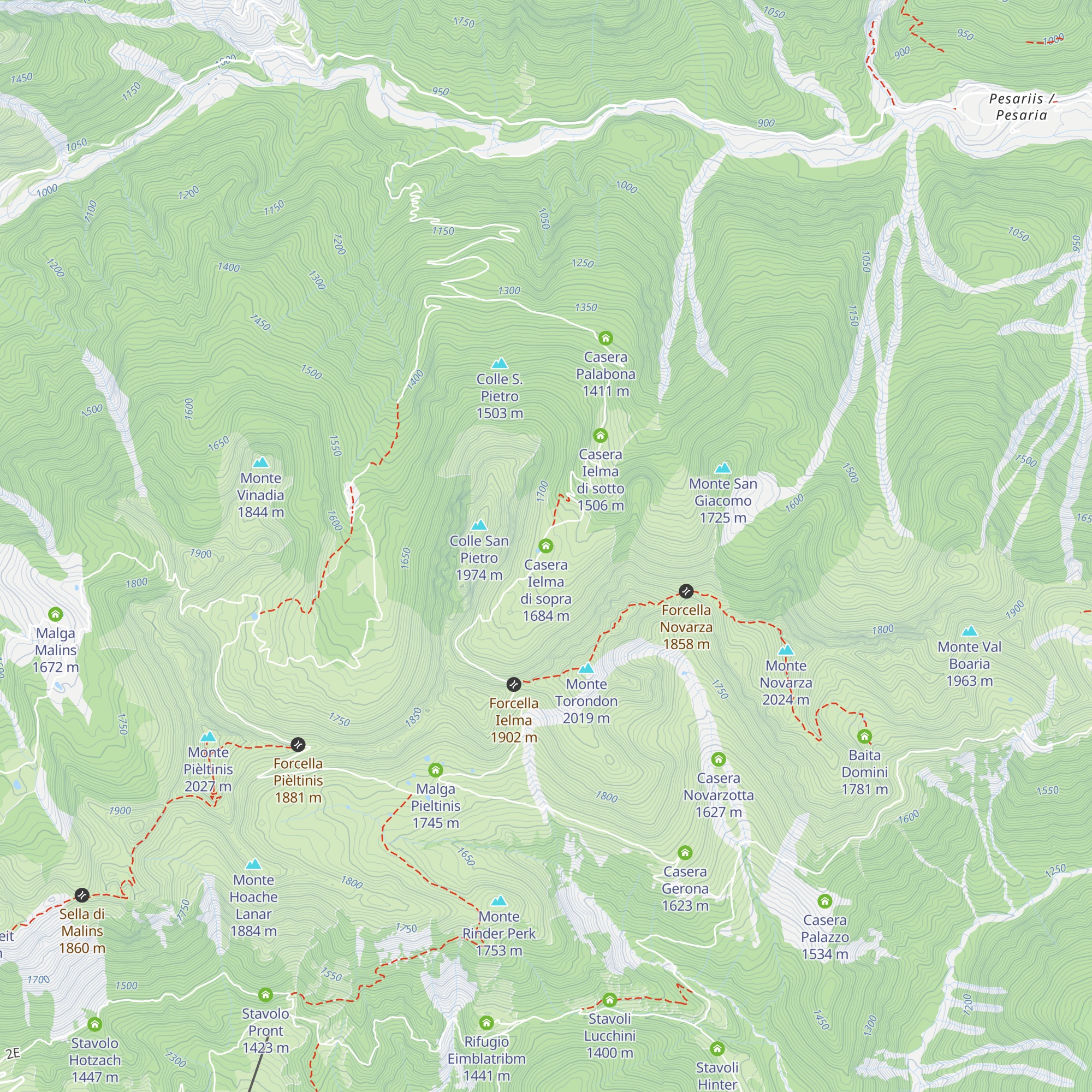 Casera Ielma di sopra map
