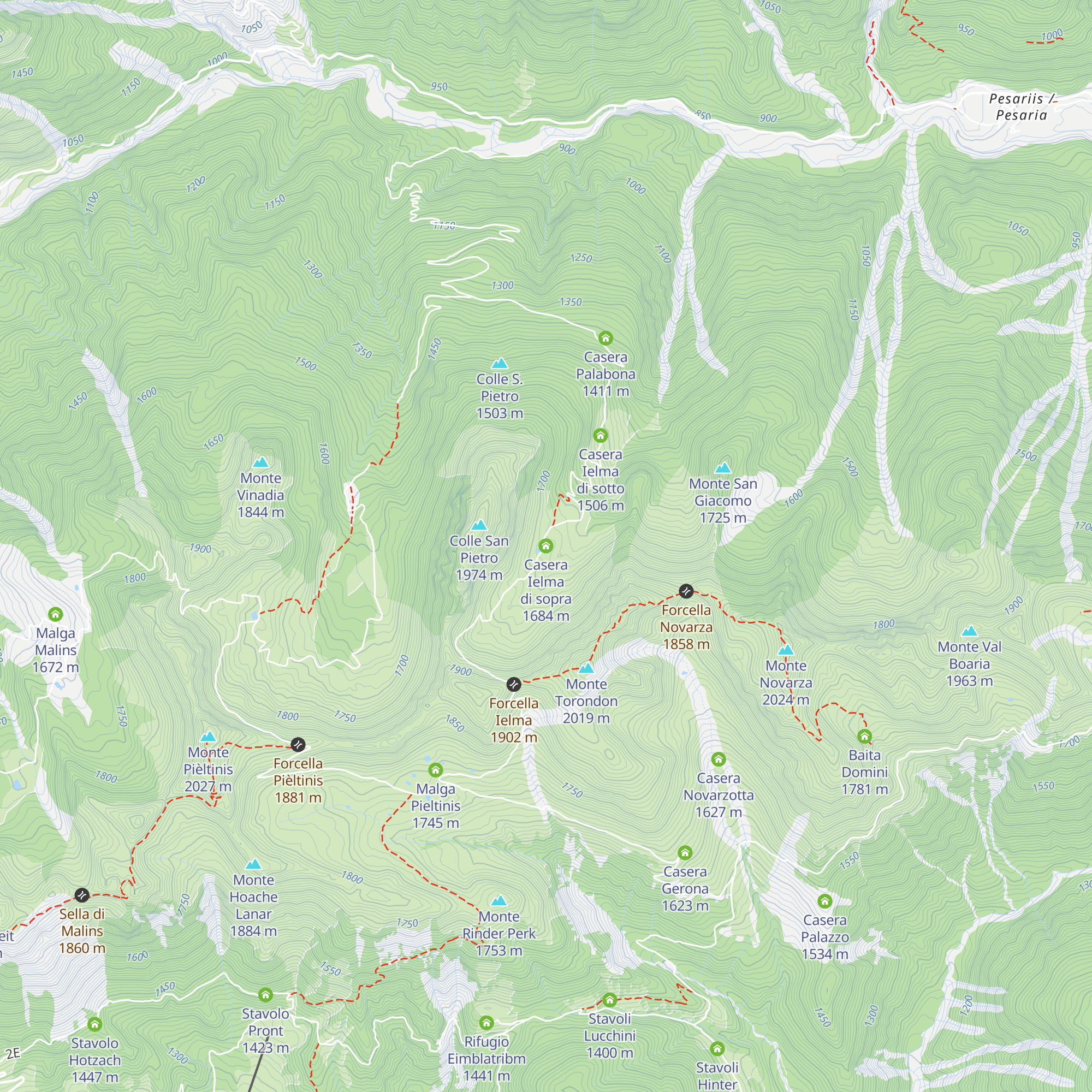 Casera Ielma di sopra map