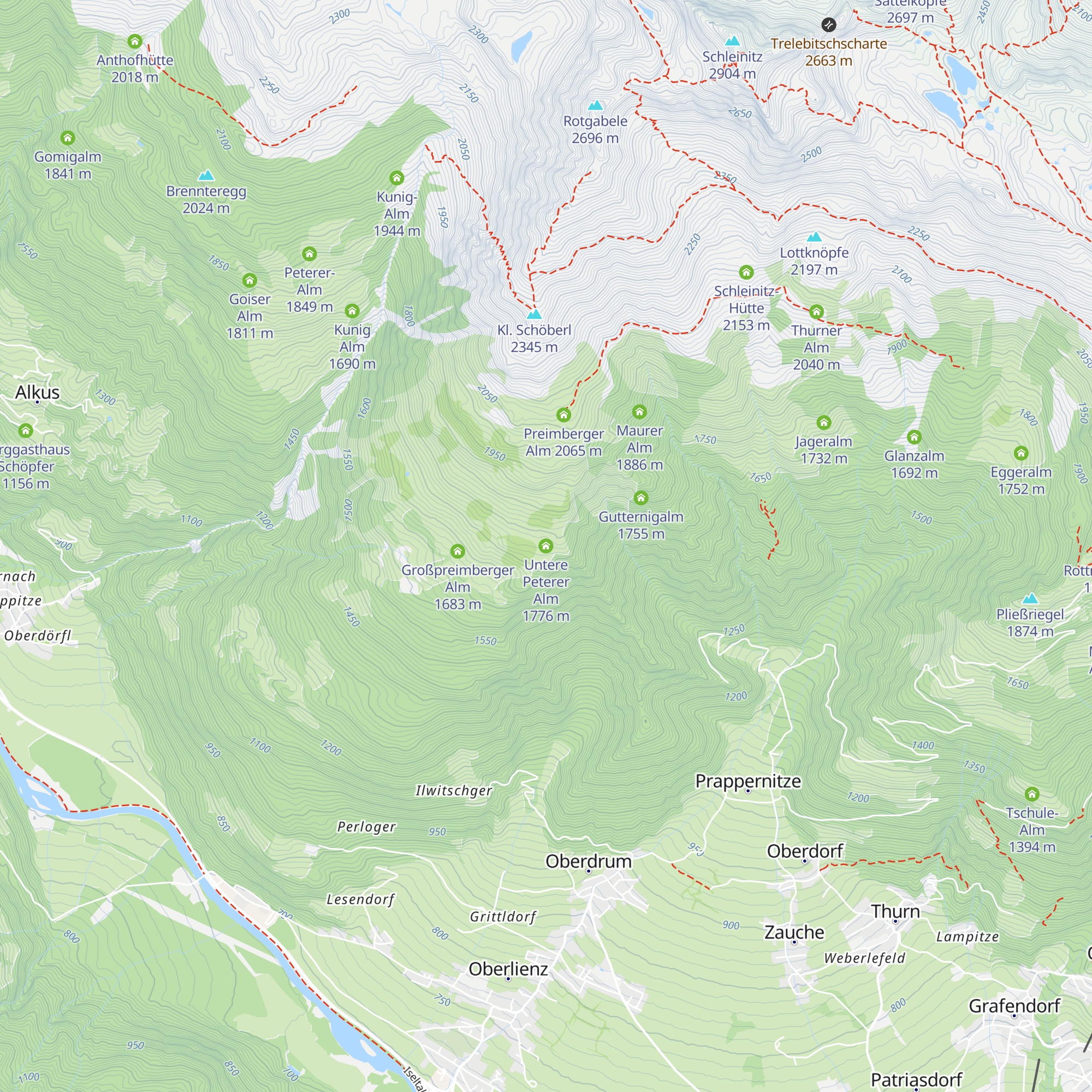 Untere Peterer Alm map