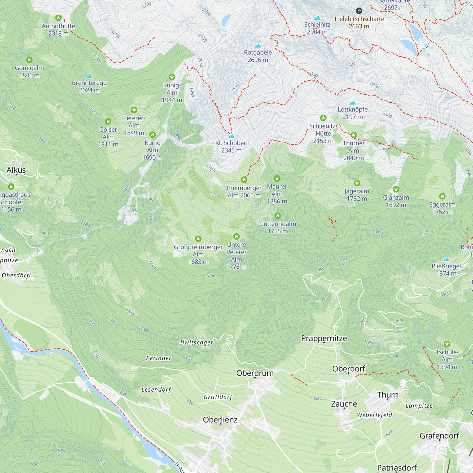 Untere Peterer Alm map
