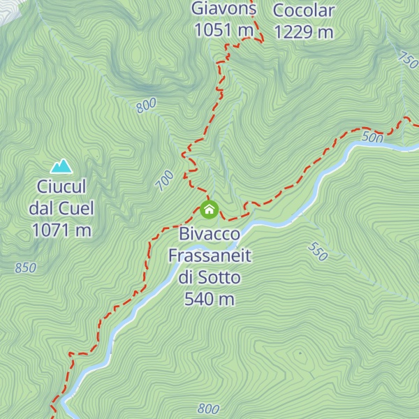Map of Bivacco Frassaneit di Sotto