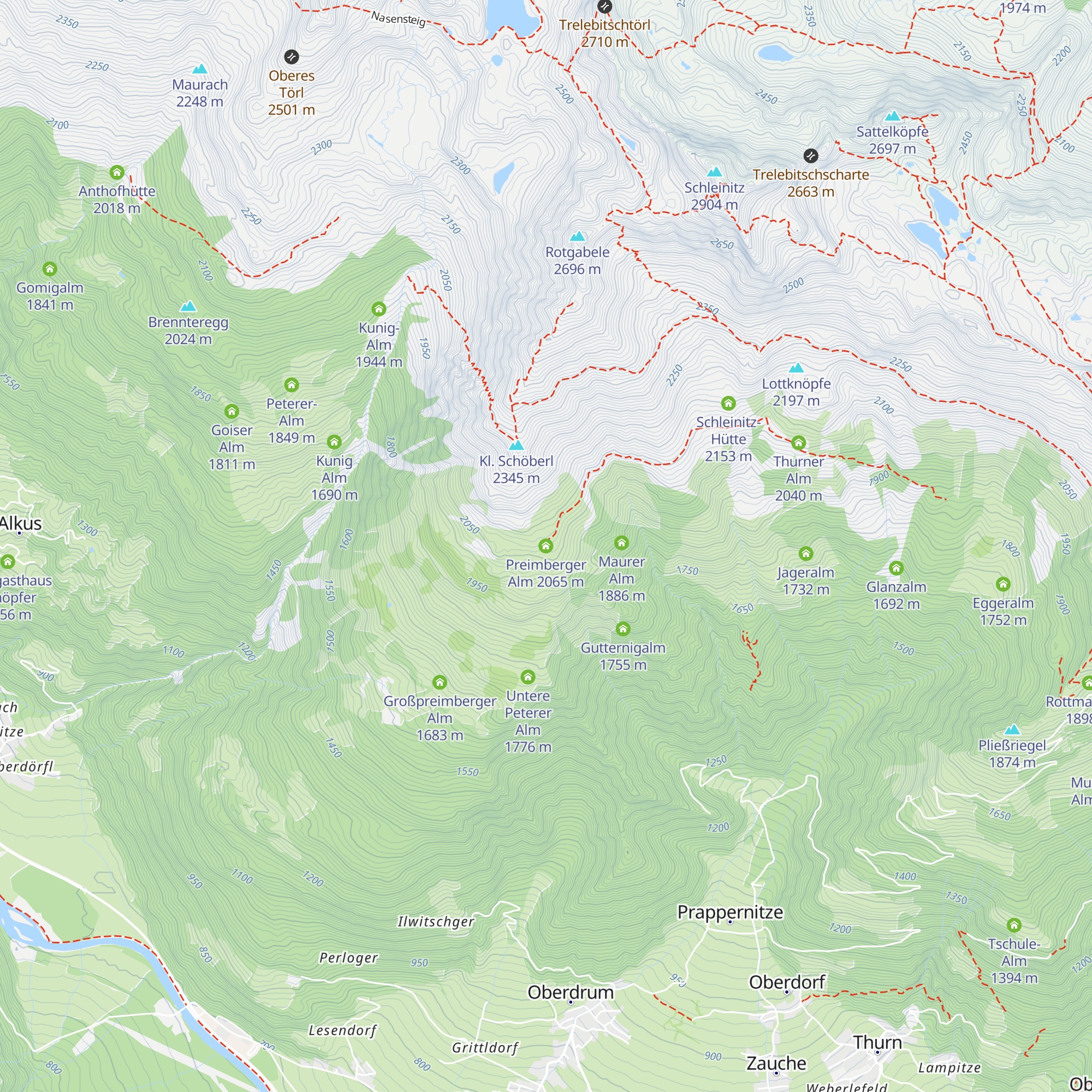 Preimberger Alm map