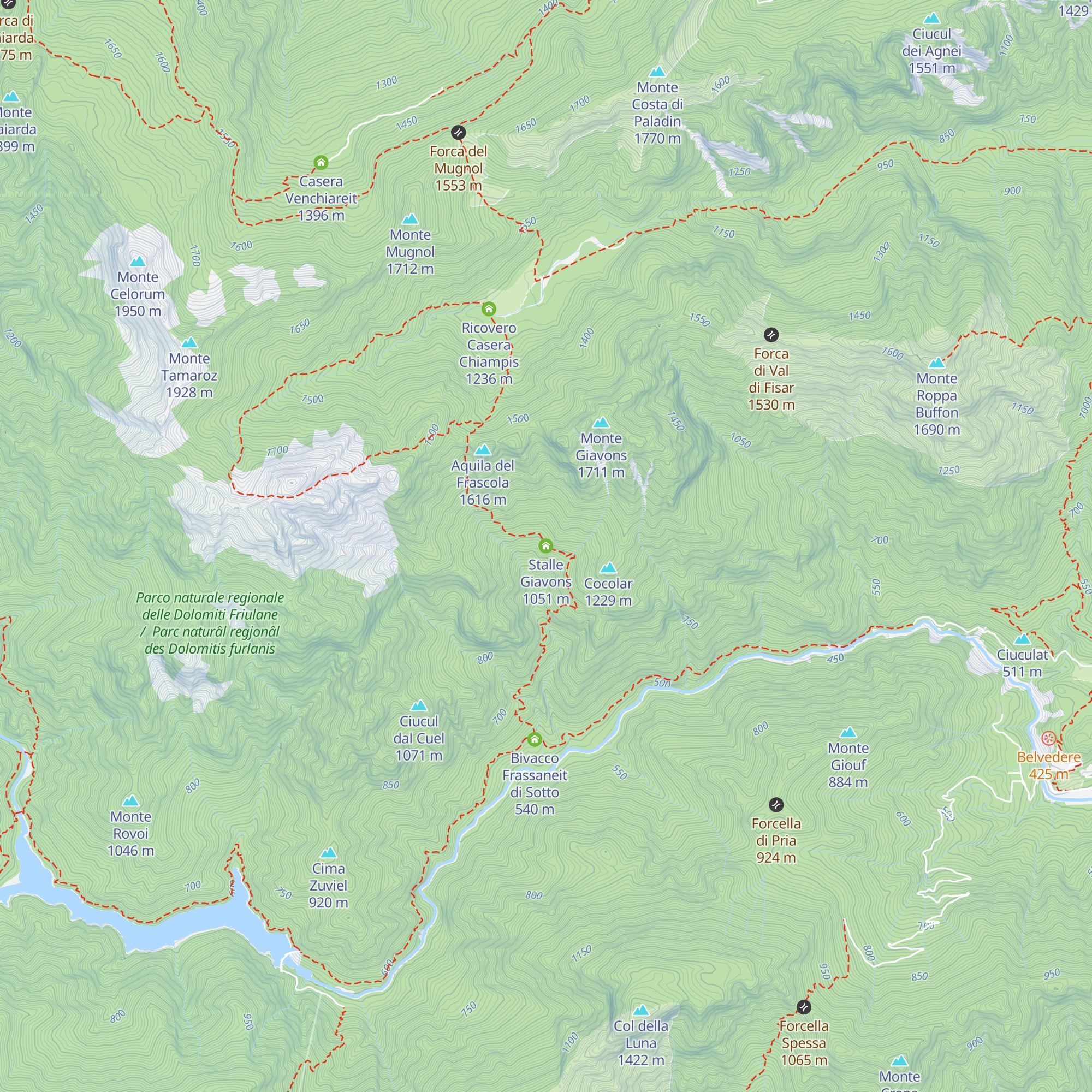 Stalle Giavons map
