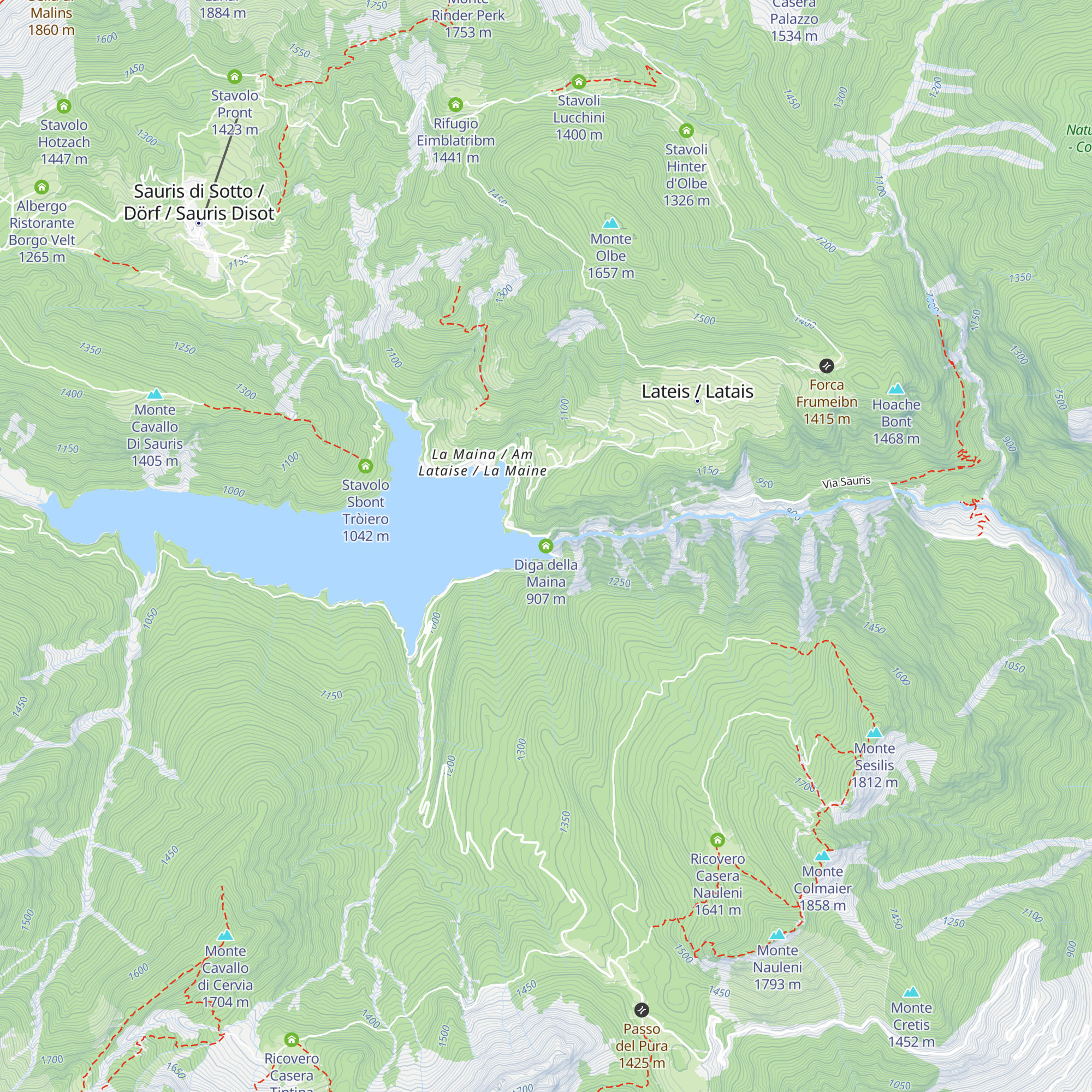 Diga della Maina map