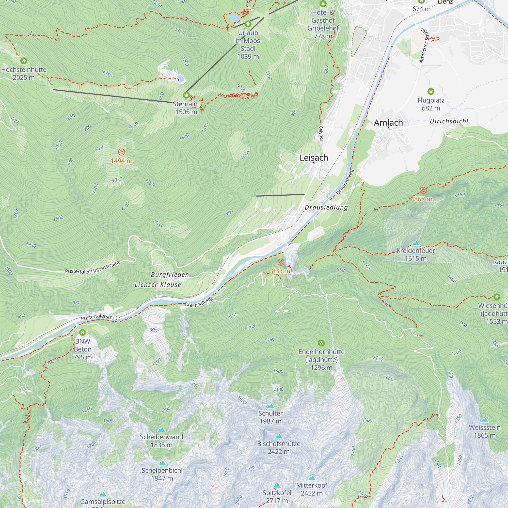 Lkw-Kontrollstelle Leisach map