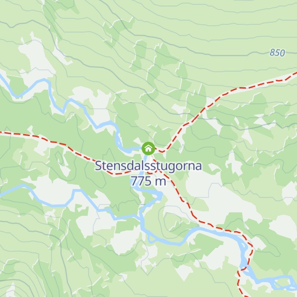 Map of Stensdalsstugorna