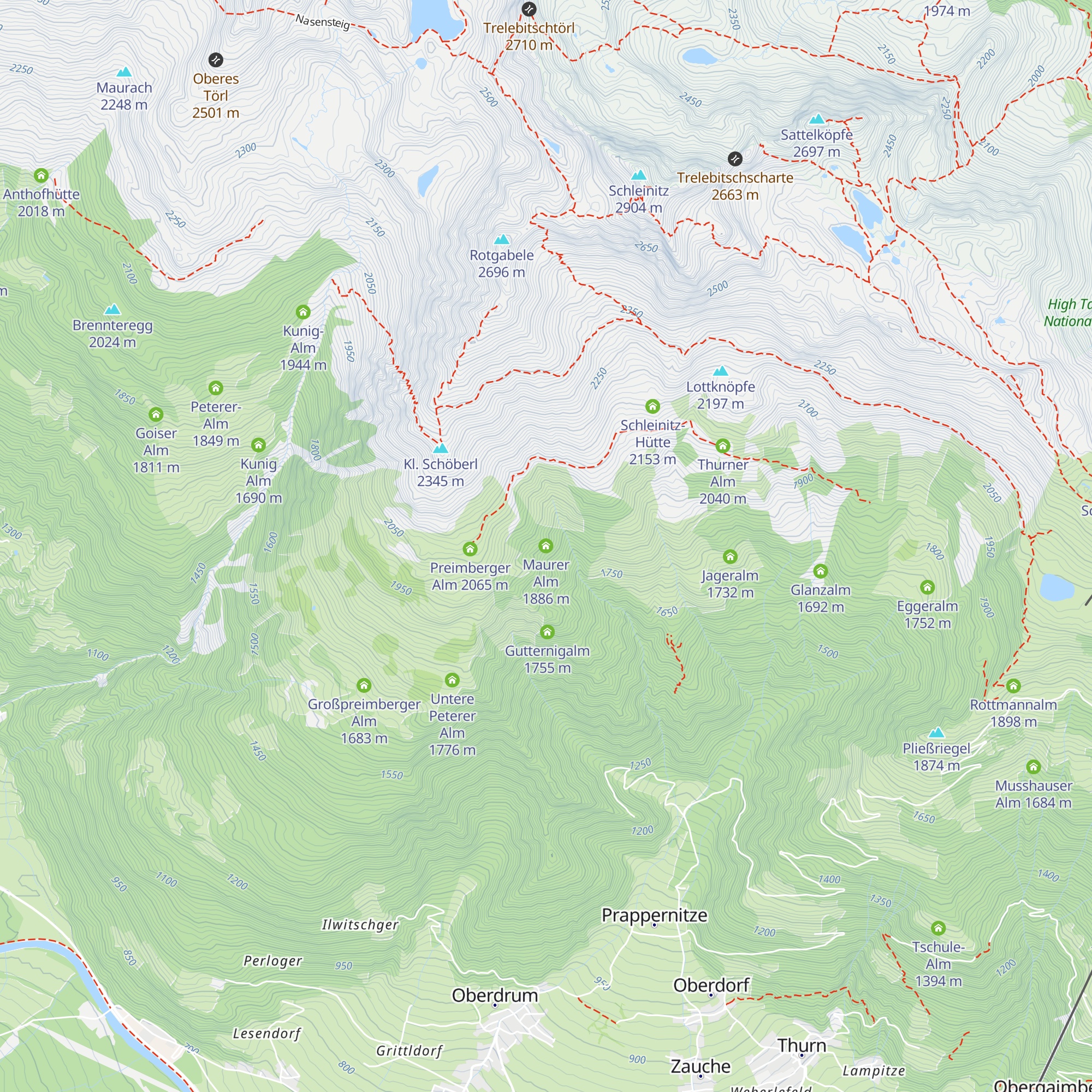Maurer Alm map
