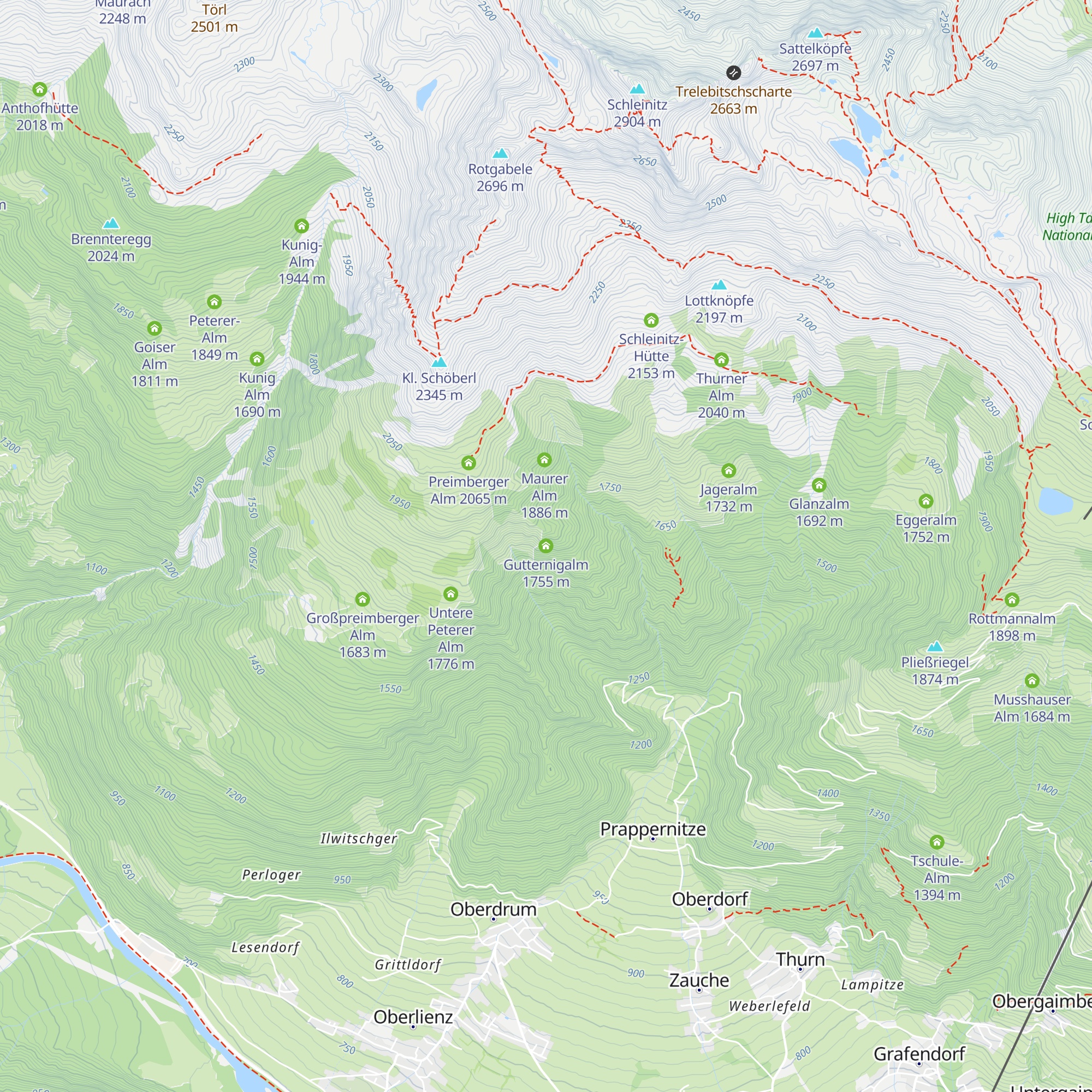 Gutternigalm map