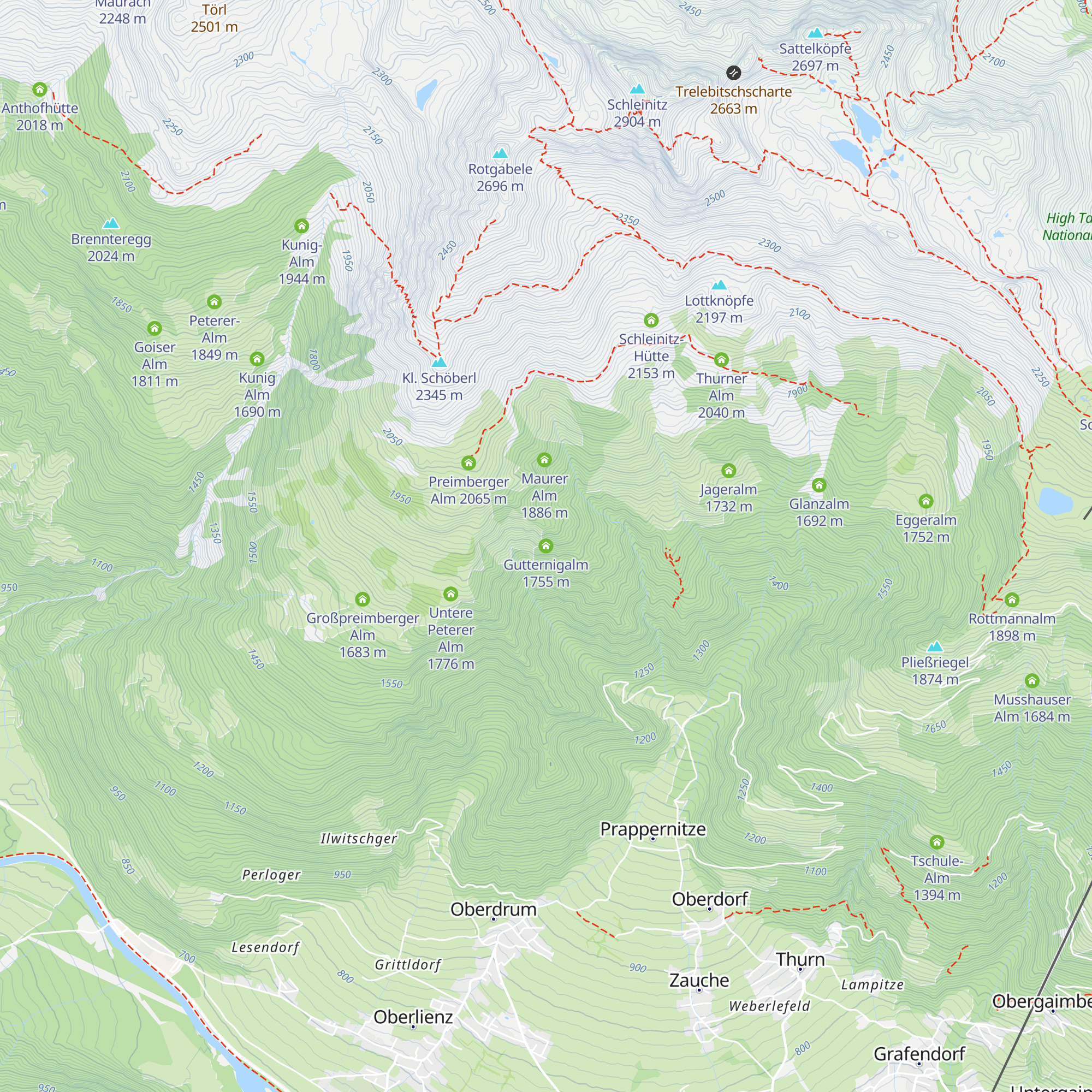 Gutternigalm map