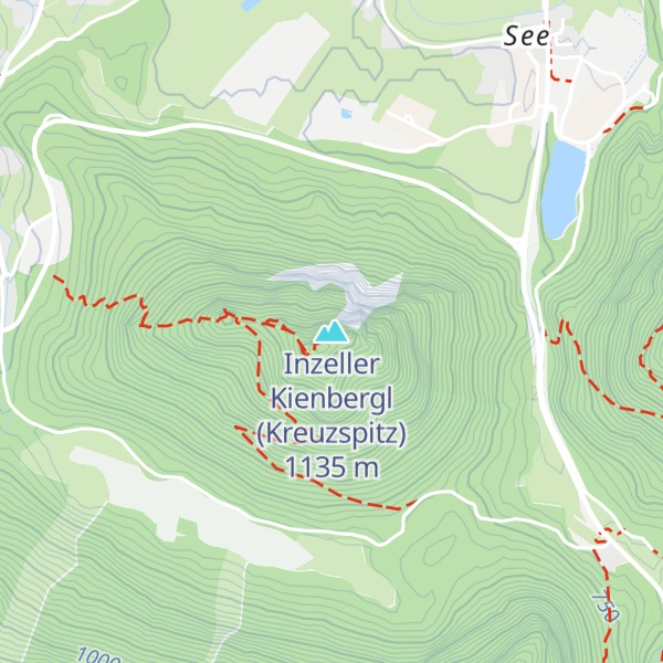 Map of Inzeller Kienbergl (Kreuzspitz)