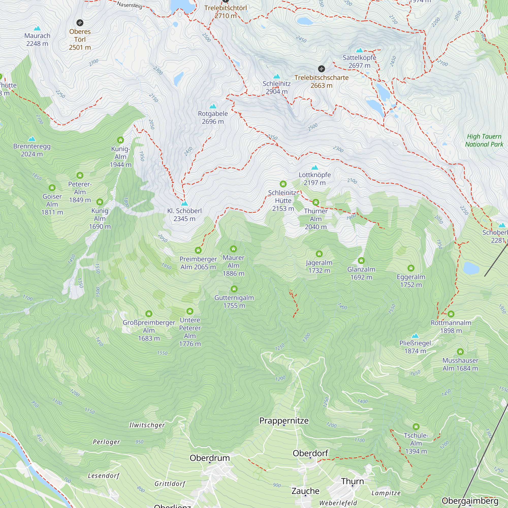 Kalser Alm map
